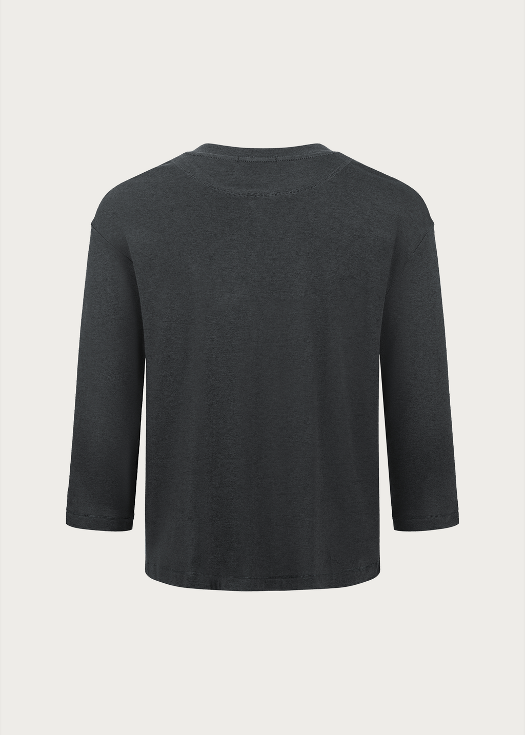 Three-quarter sleeve crew-neck T-shirt Grey