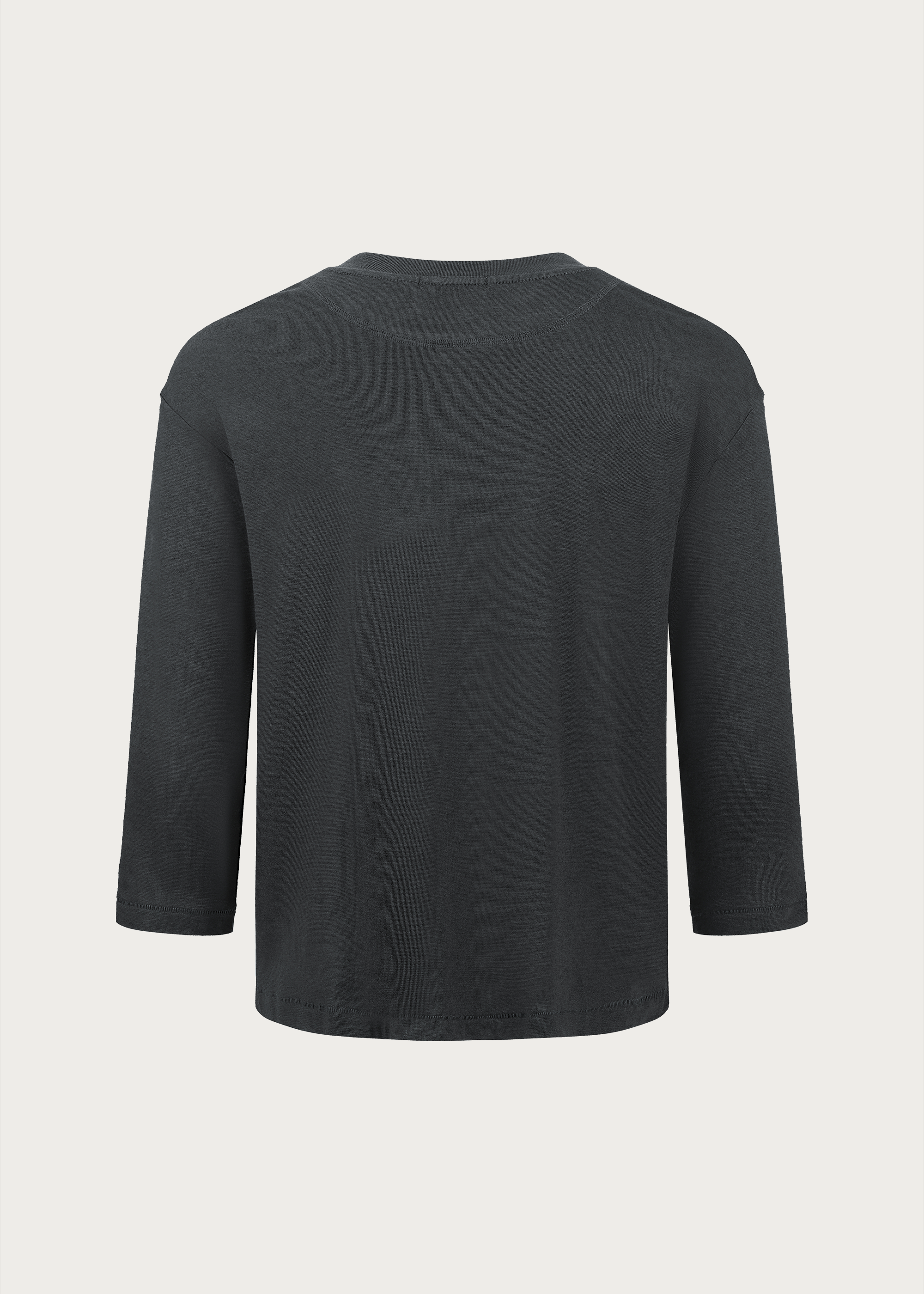 Three-quarter sleeve crew-neck T-shirt Grey