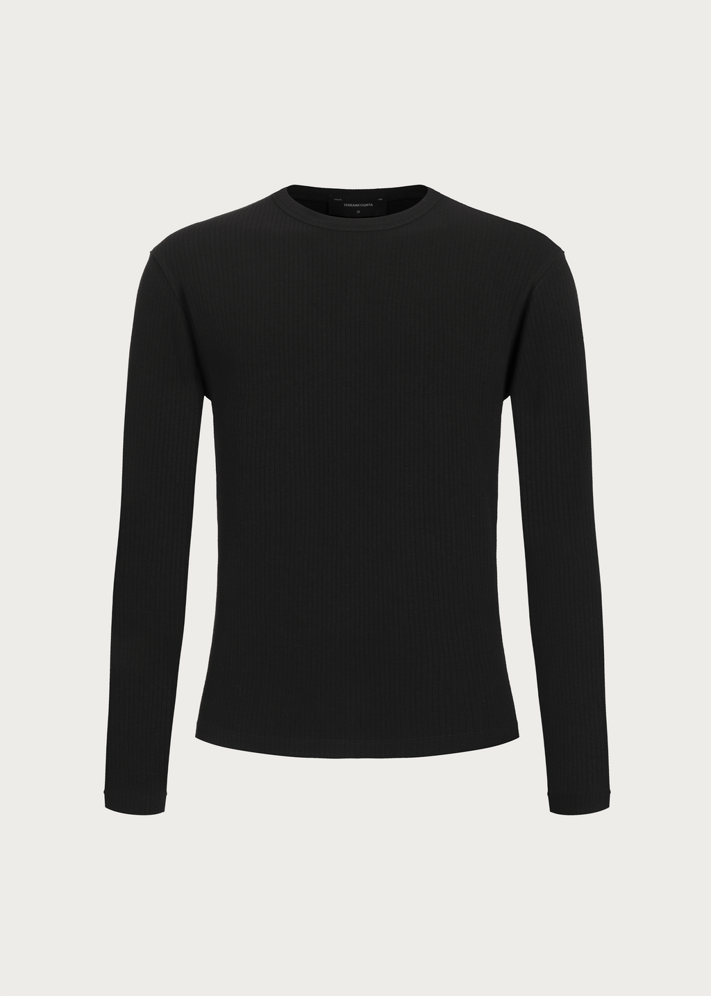 Stretchy Crew-Neck Long-Sleeve Base Layer T-Shirt Black