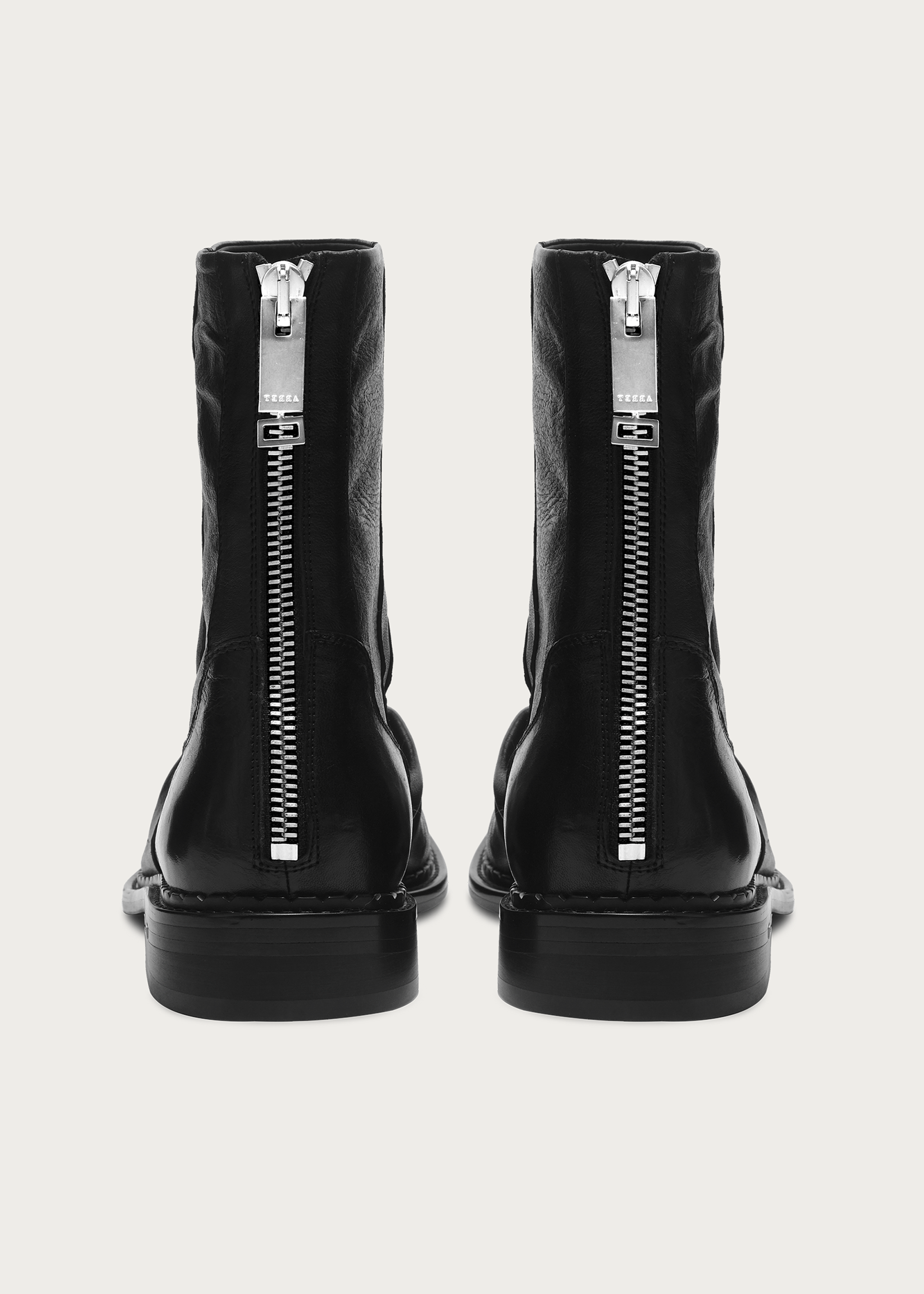 PX085 black ankle boots styling angle