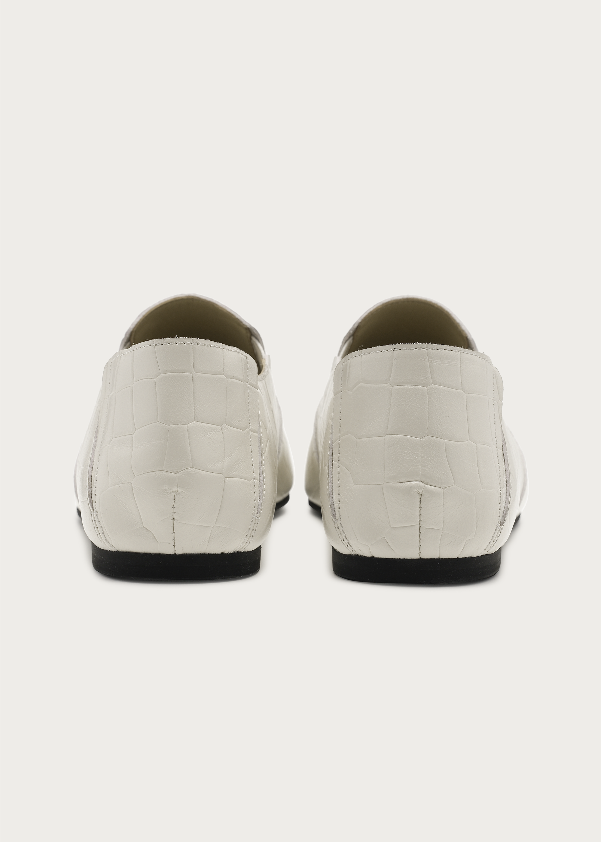 Rune Embossed Leather Loafers White