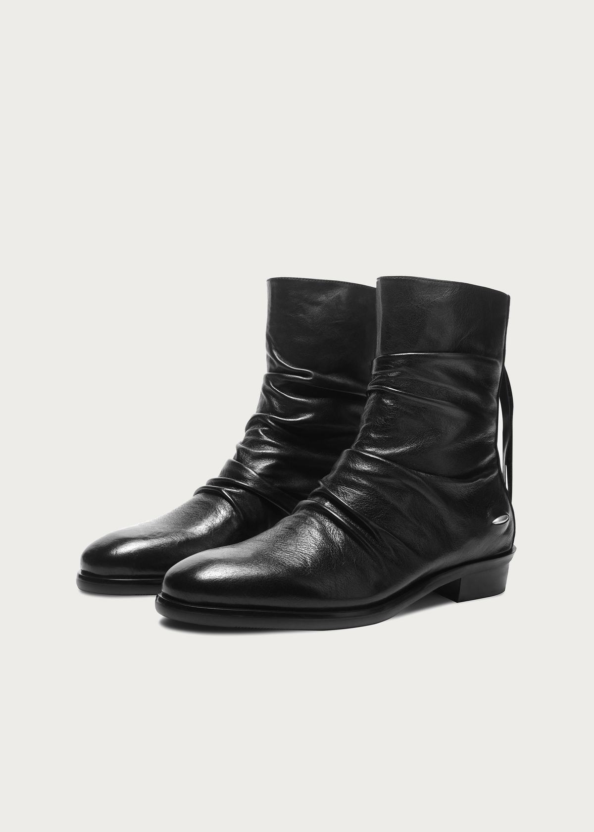 Riven Full-Grain Horsehide Ankle Boots Black