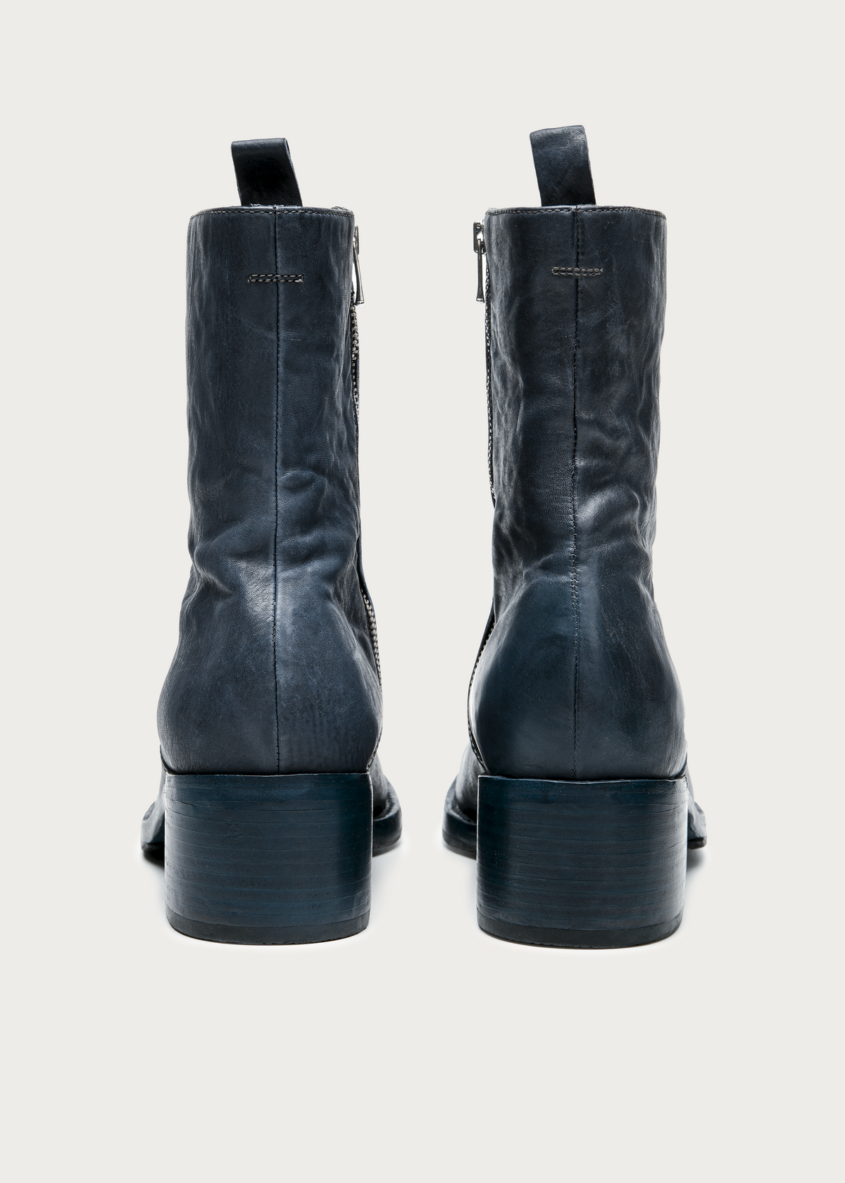 Veyran Horsehide Leather Boots Gray-Blue