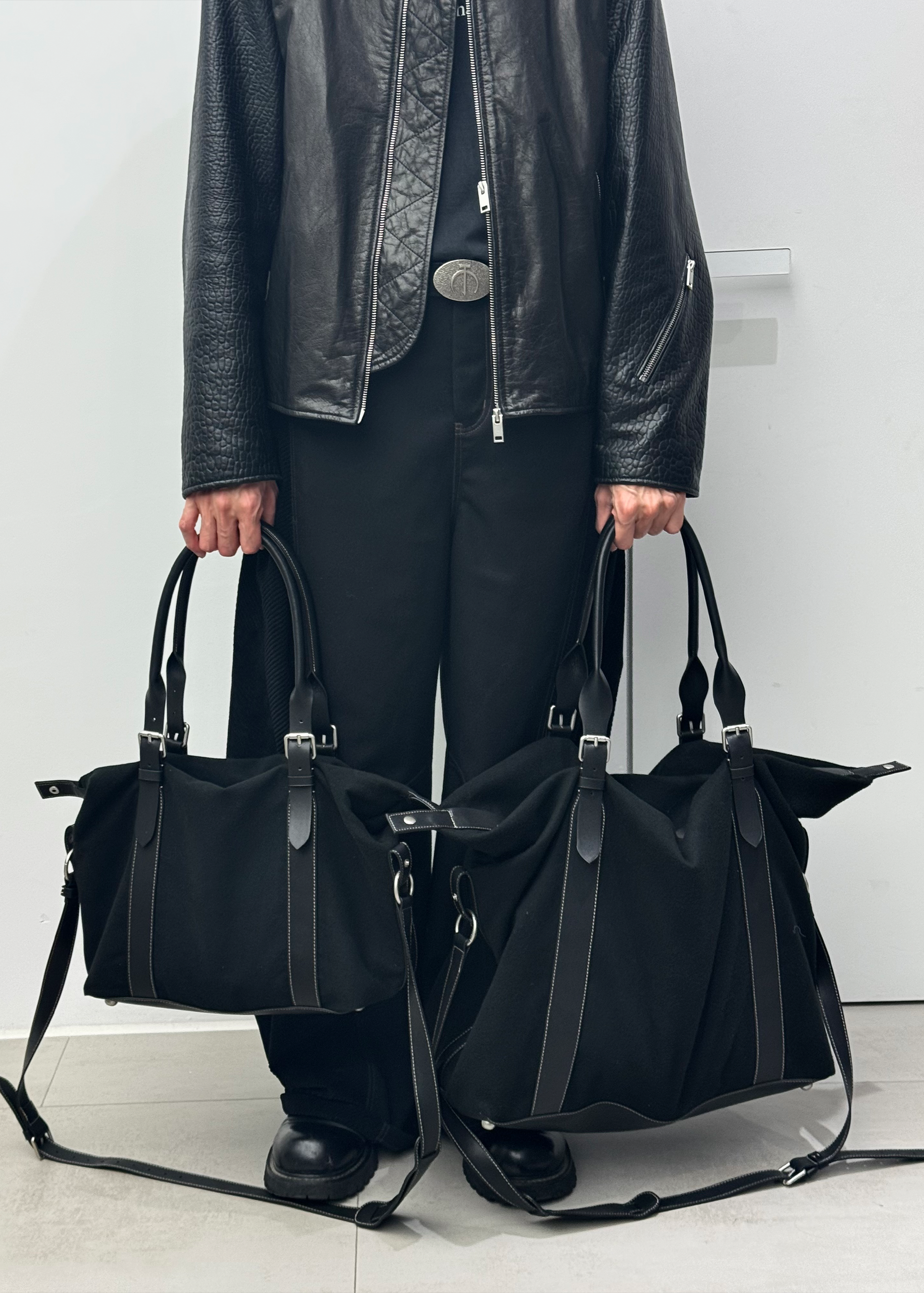 Suede and Leather Patchwork Shoulder/Crossbody Bag