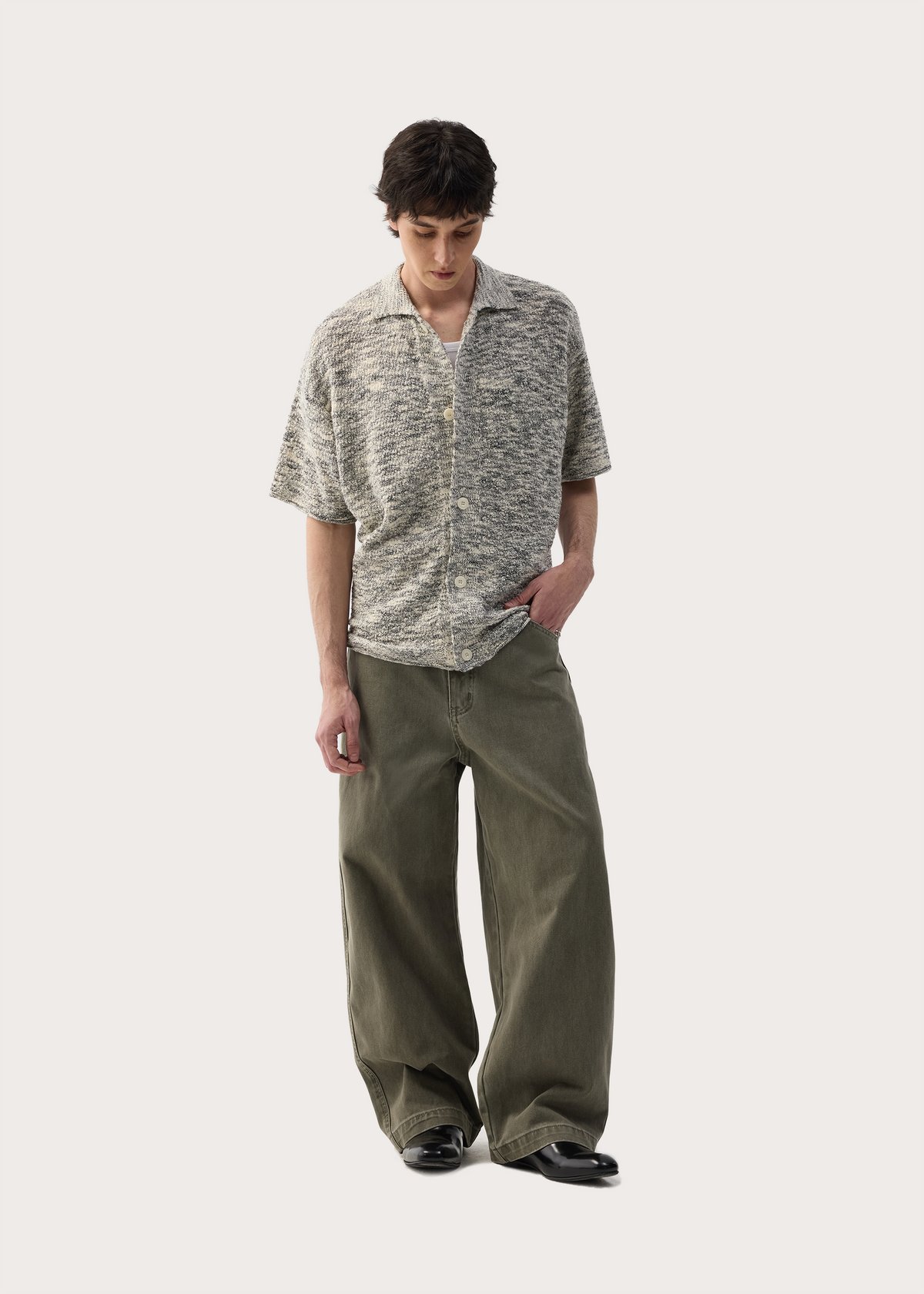 Loose-Fit Adjustable-Waistband Jeans Green
