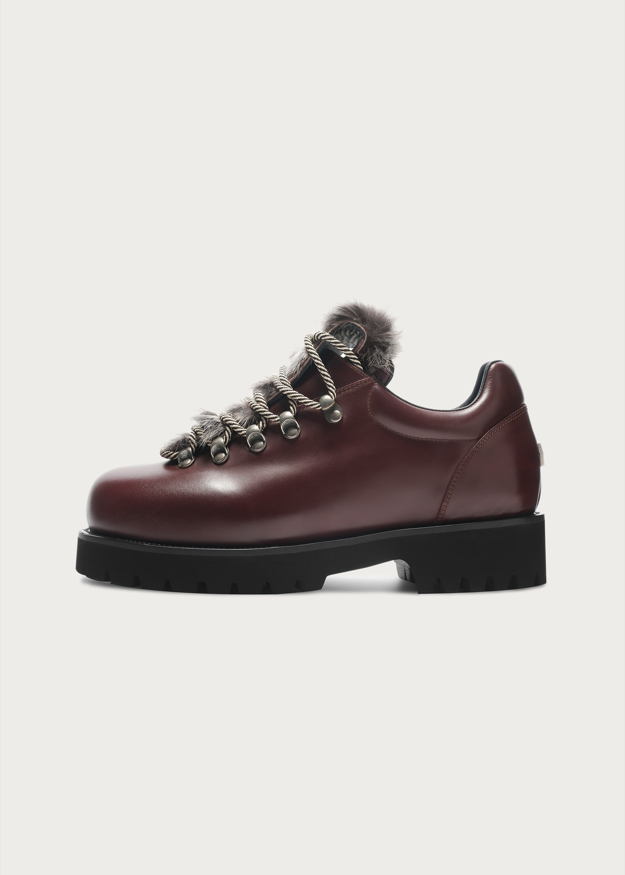 Rover Outdoor-Inspired Leather Sneakers Claret Red