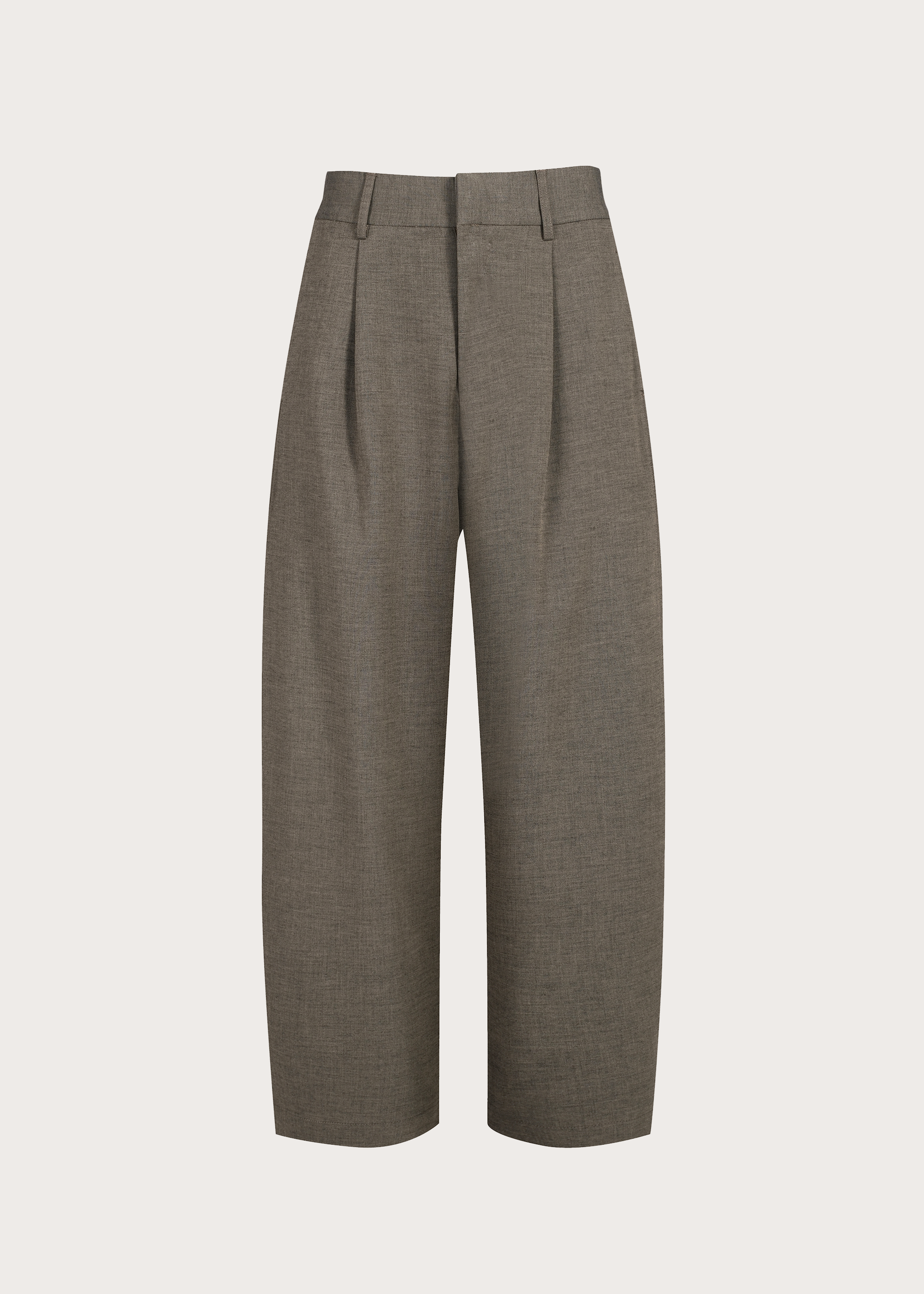 Drapey Wool-Blend Pleated Trousers Khaki