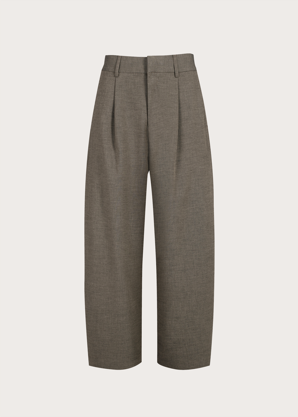 Drapey Wool-Blend Pleated Trousers Khaki