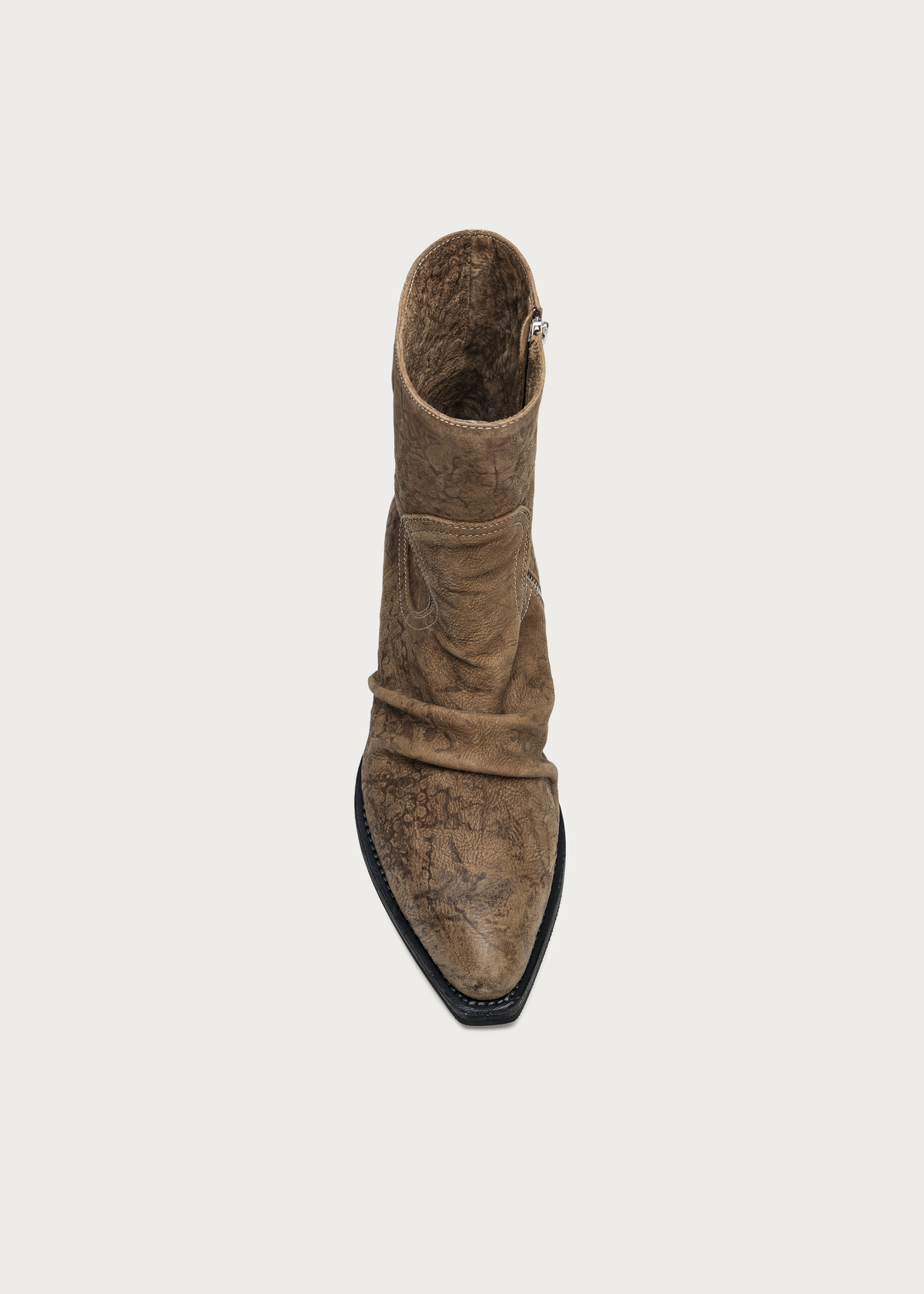 Roux Ruched Washed Horsehide Boots