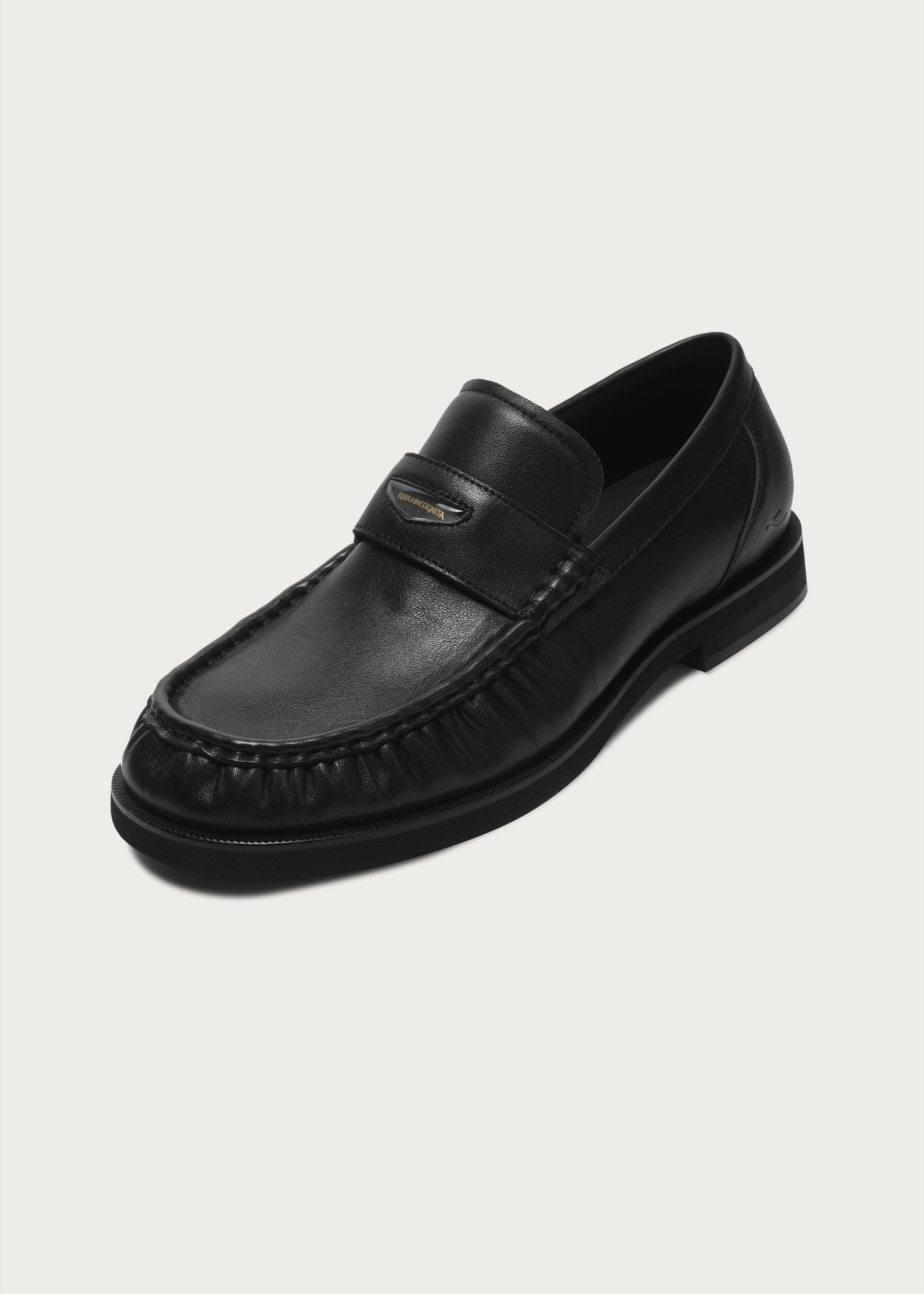 Milled Leather Loafers Black