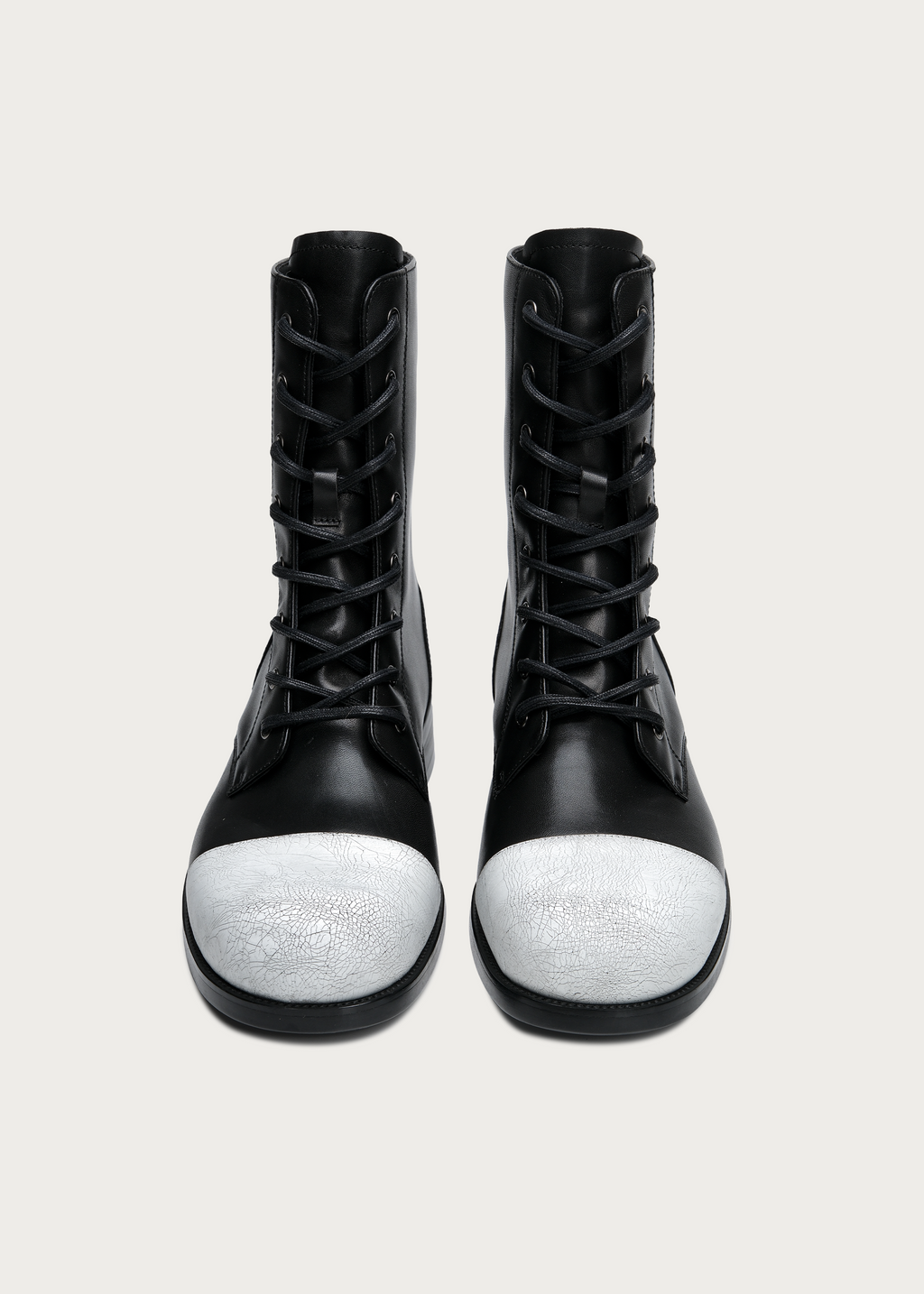 Varek Contrast-Toe Leather Lace-Up Boots