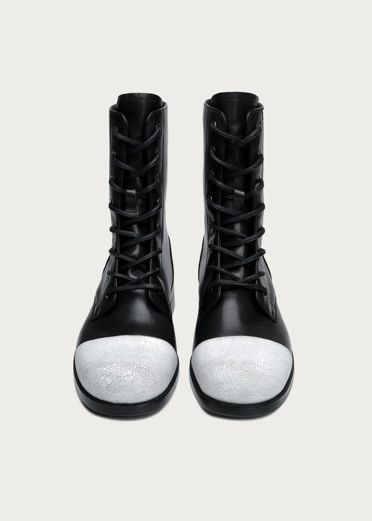 Varek Contrast-Toe Leather Lace-Up Boots