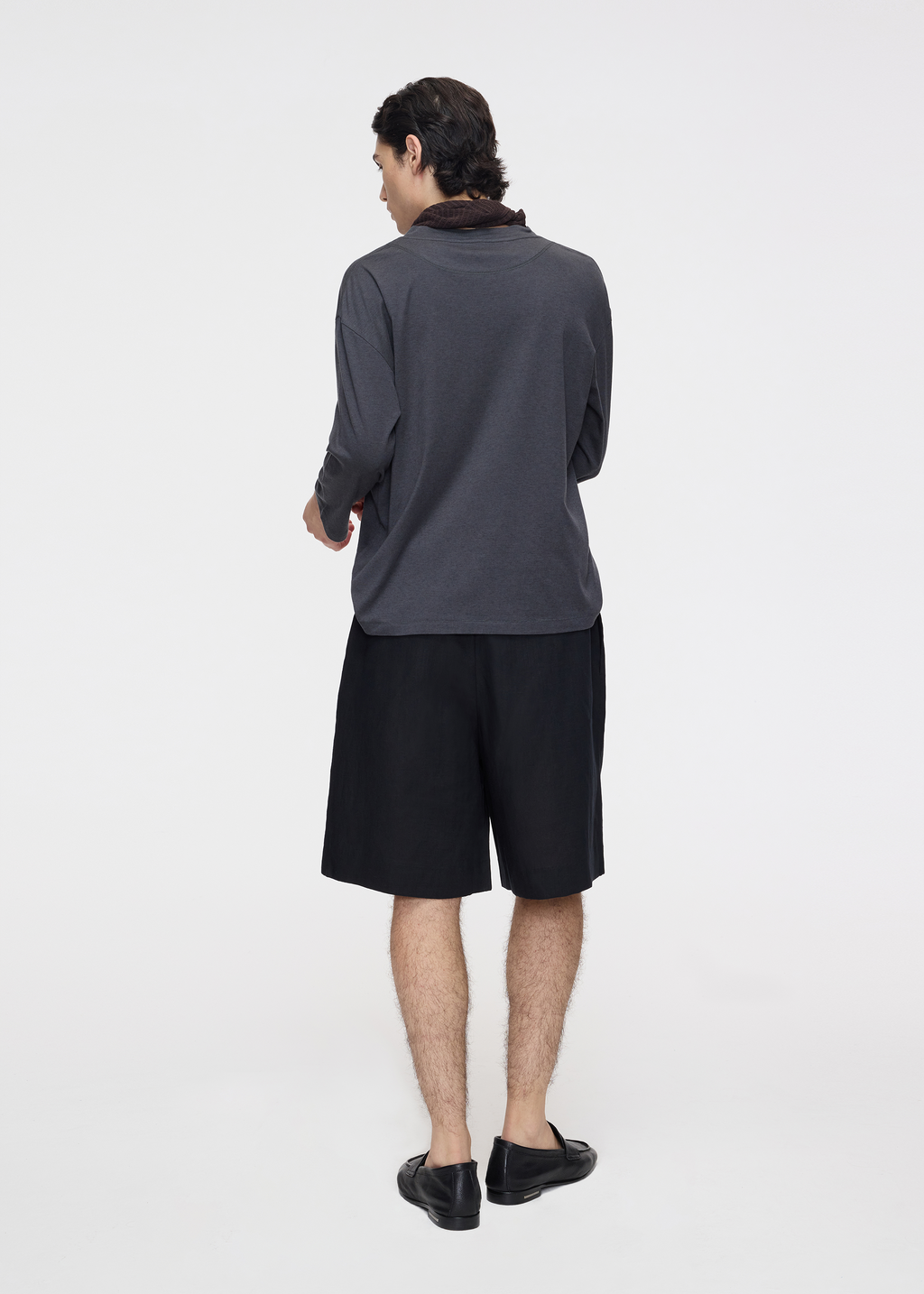 Three-quarter sleeve crew-neck T-shirt Grey