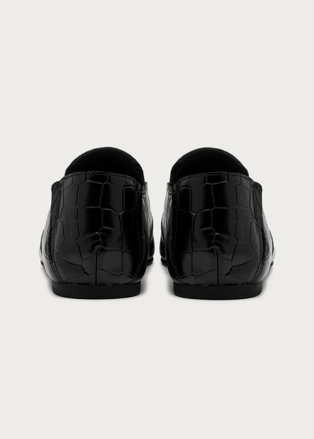 Rune Embossed Leather Loafers Black