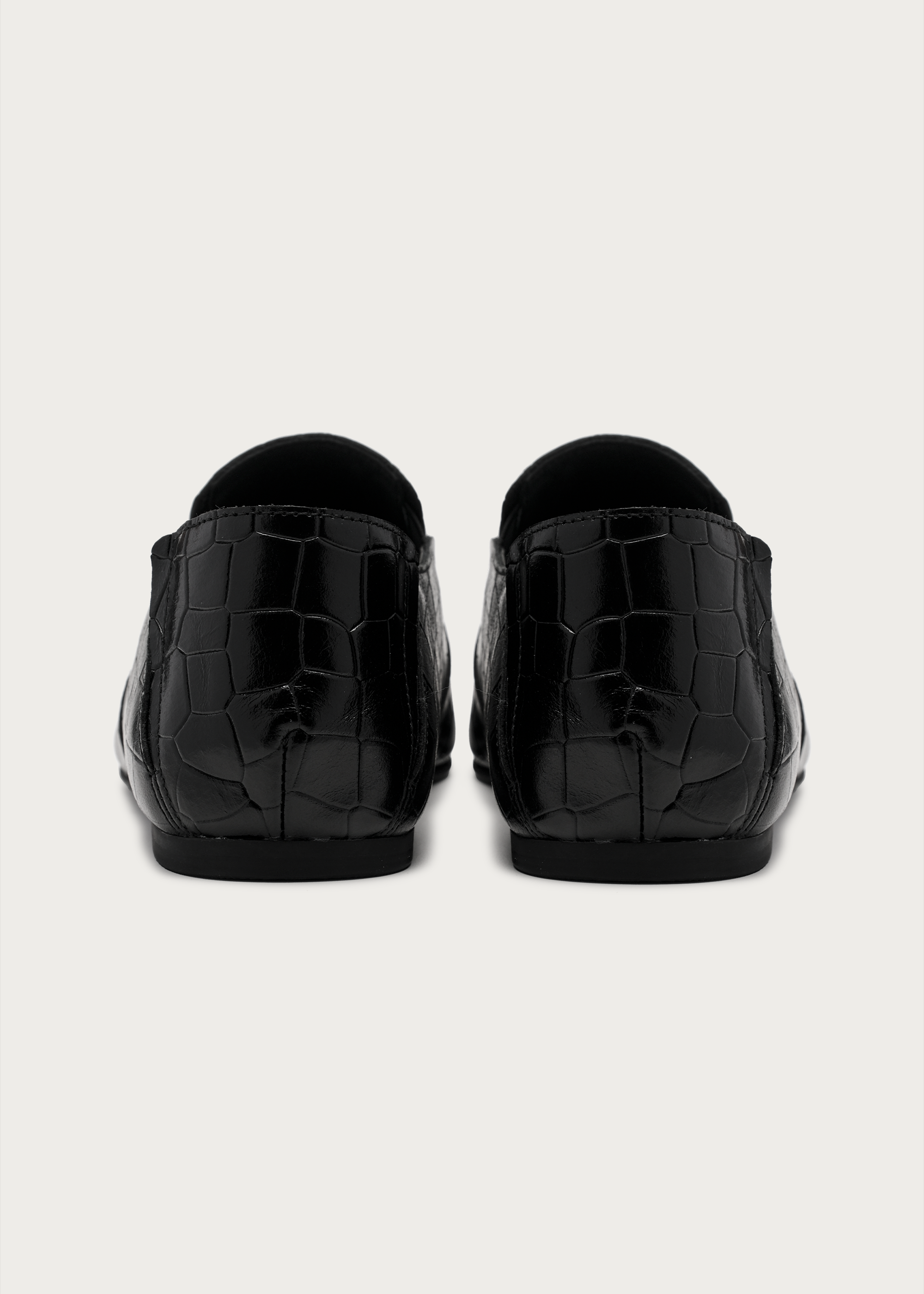 Rune Embossed Leather Loafers Black