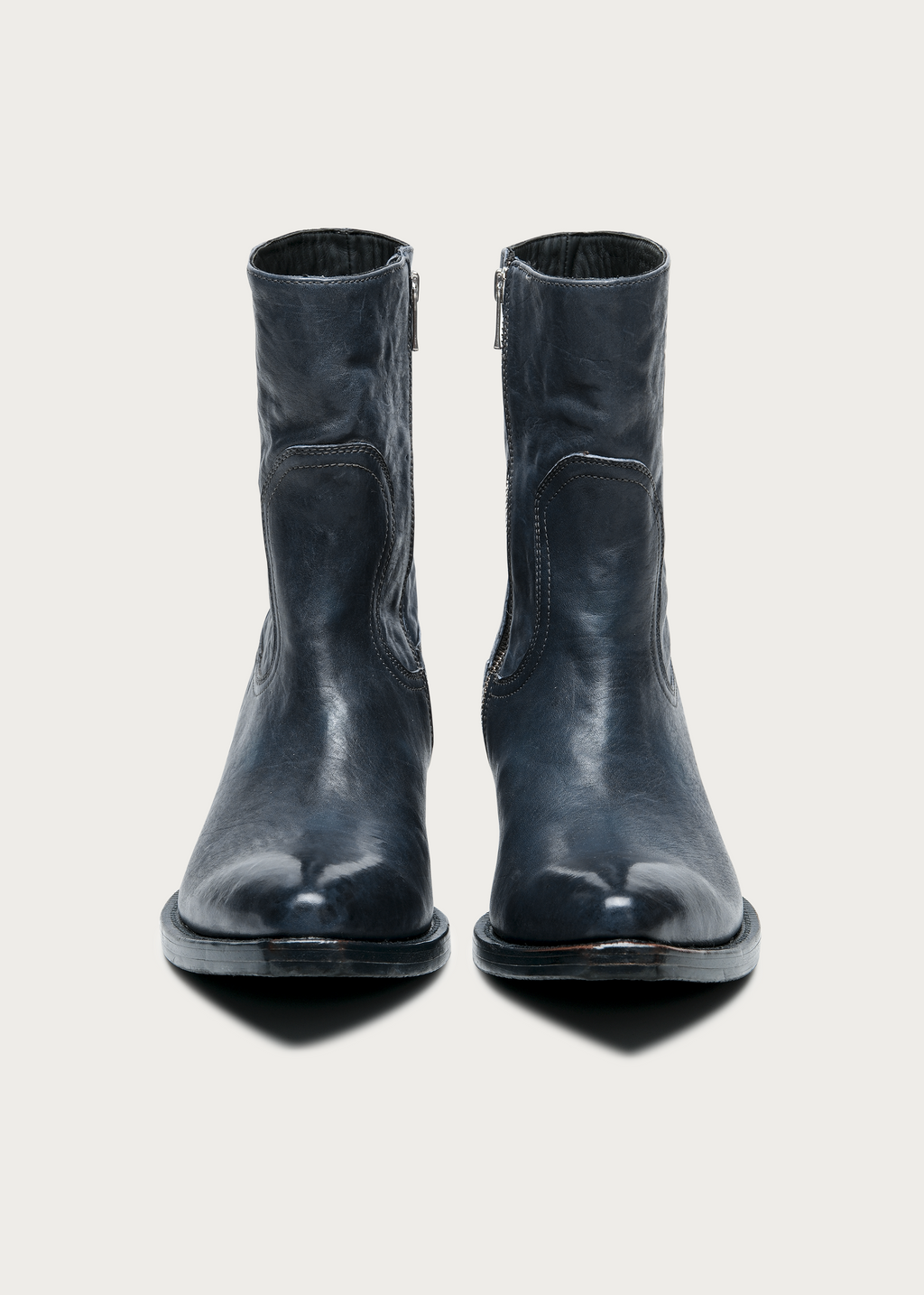 Ashen II Leather Boots Gray-Blue