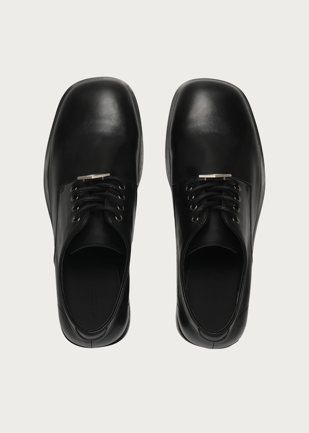 Ledger Leather Derby Shoes Black