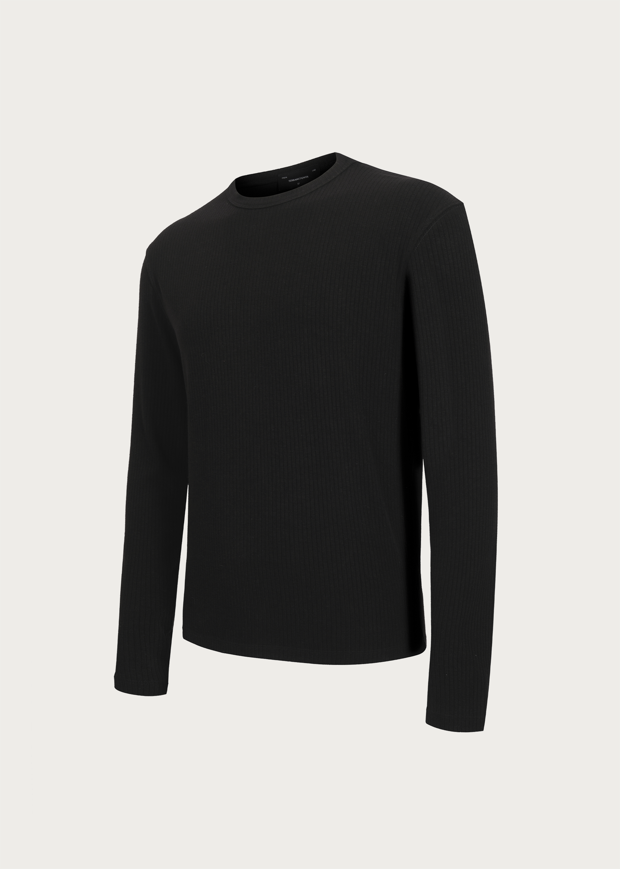 Stretchy Crew-Neck Long-Sleeve Base Layer T-Shirt Black