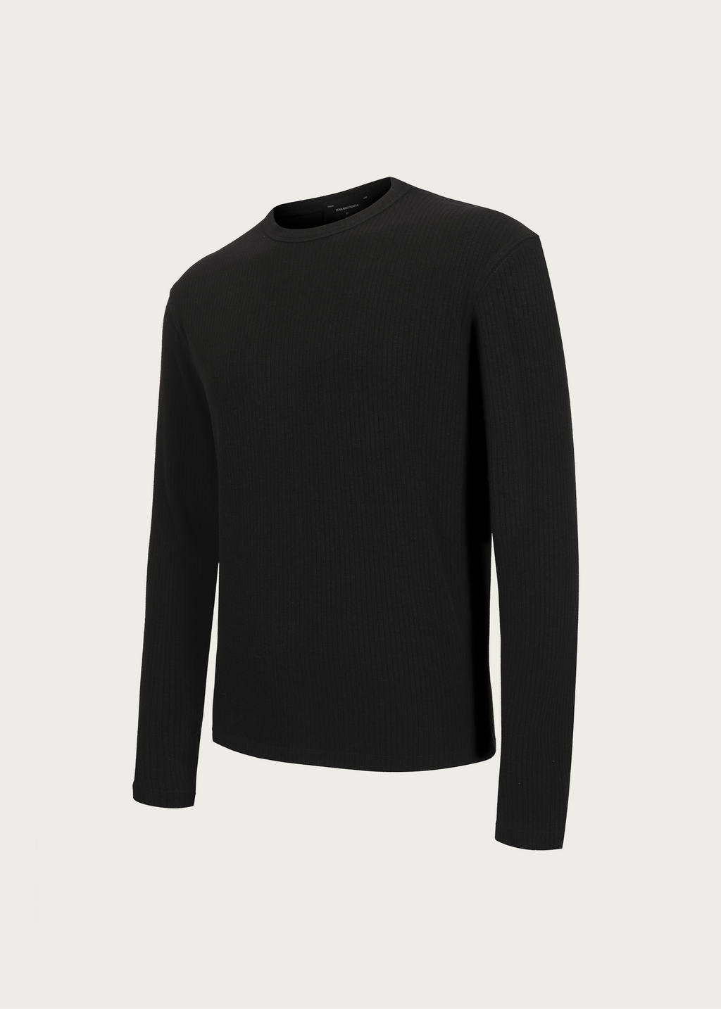 Stretchy Crew-Neck Long-Sleeve Base Layer T-Shirt Black