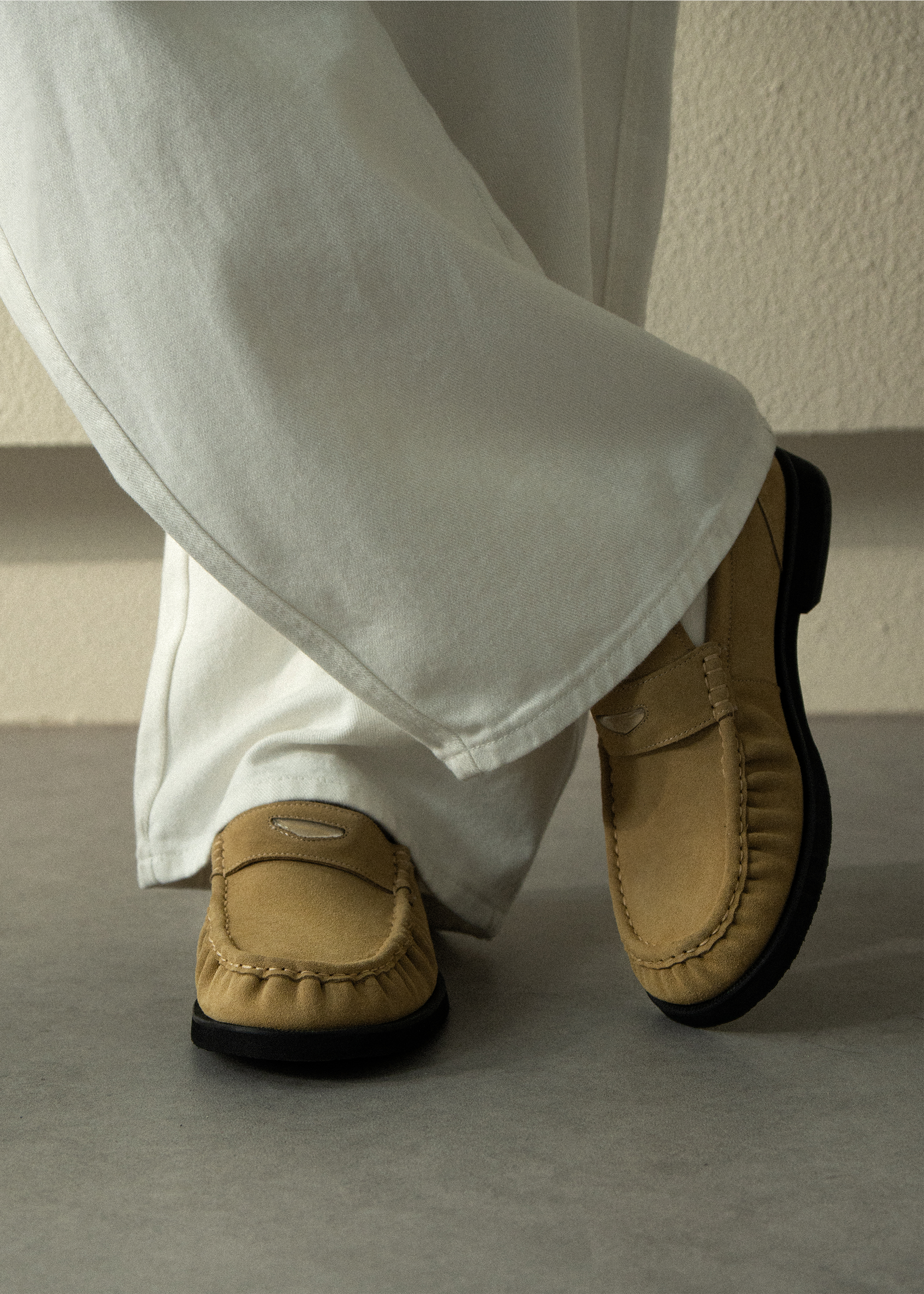 Suede Loafers Light Khaki