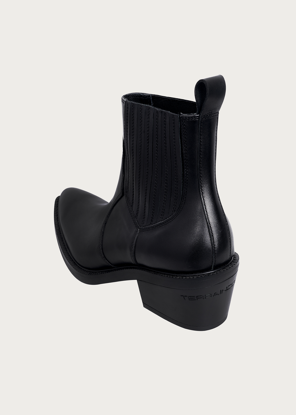Pointed-Toe Calfskin Chelsea Boots Obsidian Black