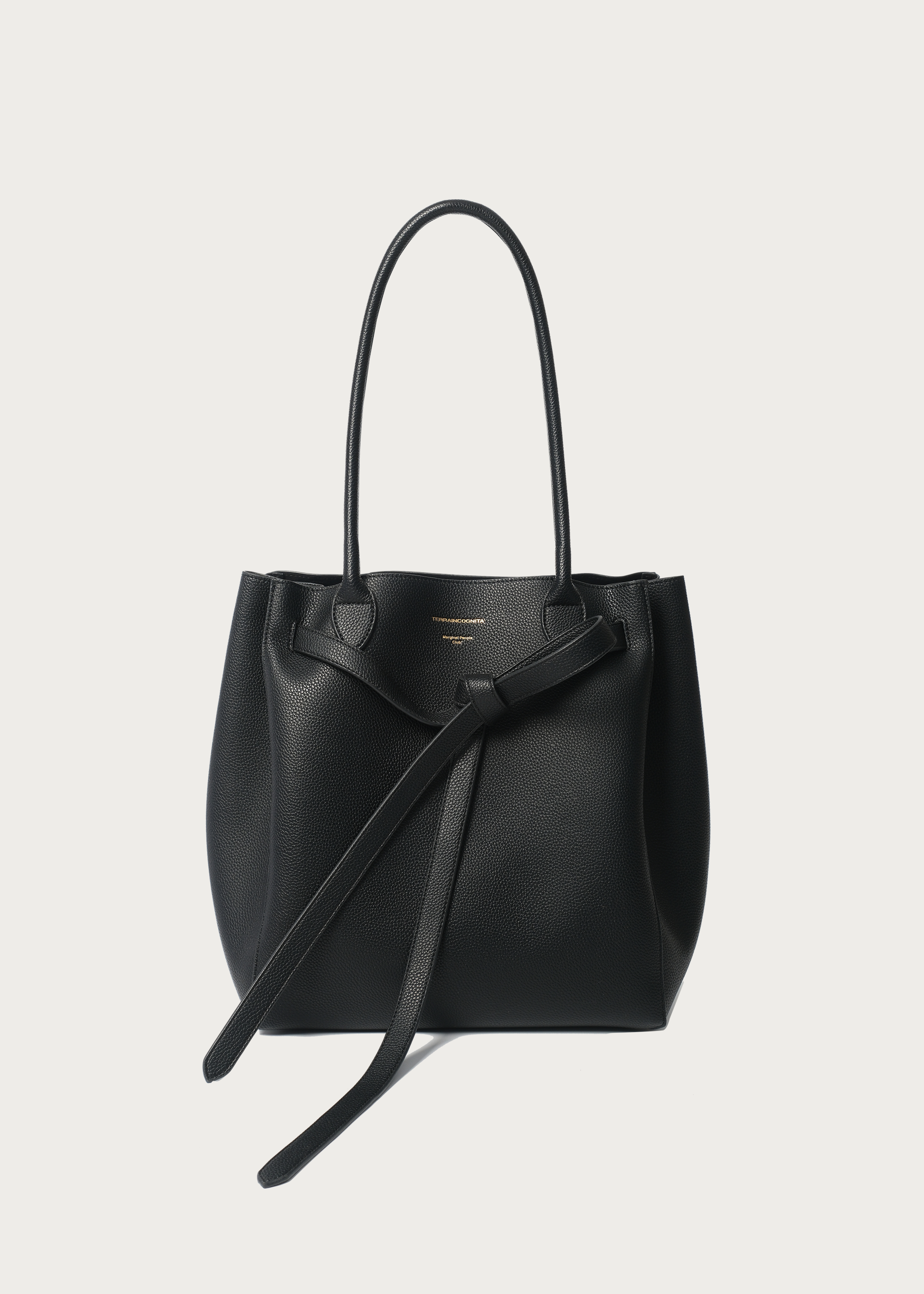 Lychee-Grain Microfiber Leather Large-Capacity Tote Bag Black