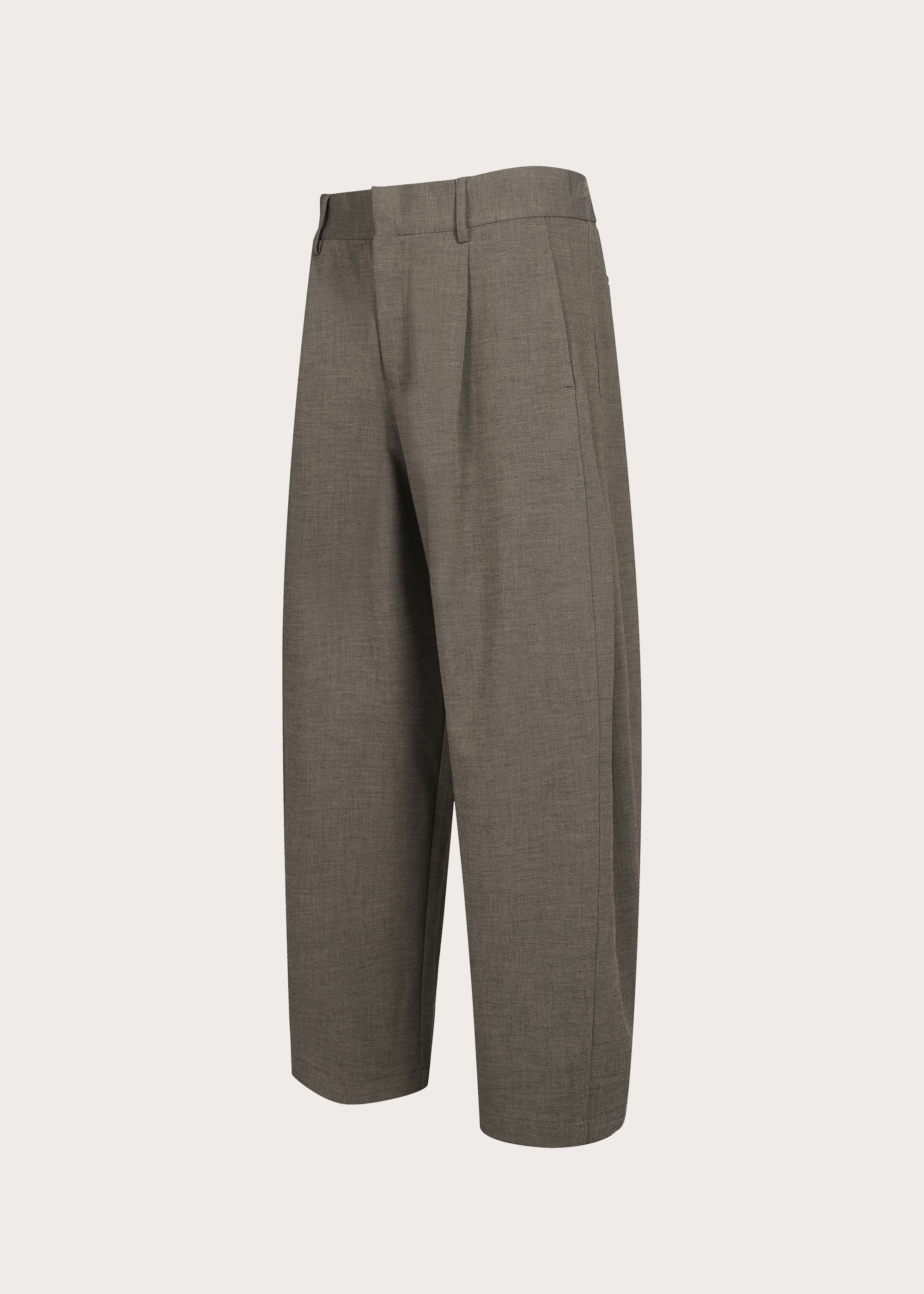 Drapey Wool-Blend Pleated Trousers Khaki
