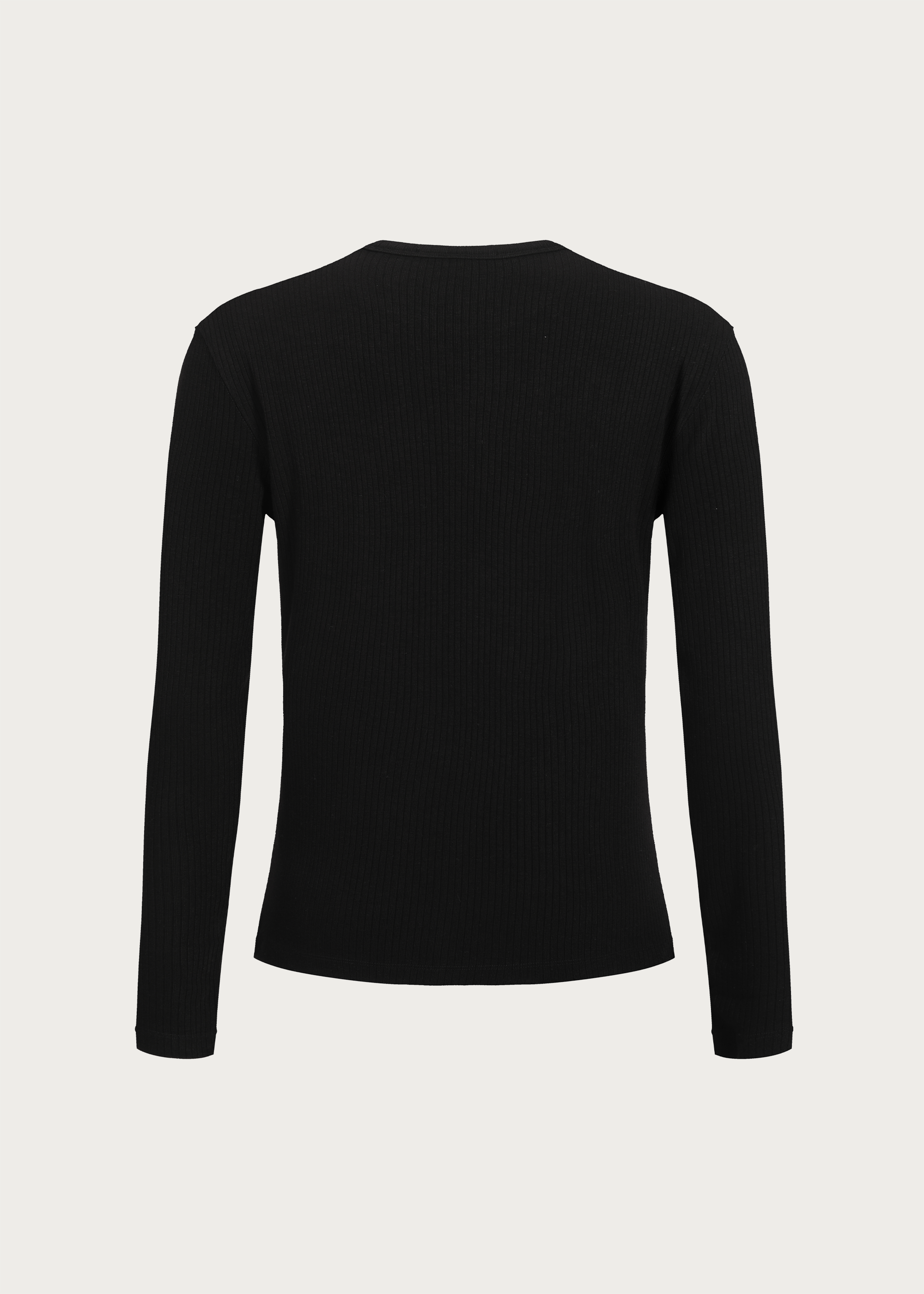 Stretchy Crew-Neck Long-Sleeve Base Layer T-Shirt Black
