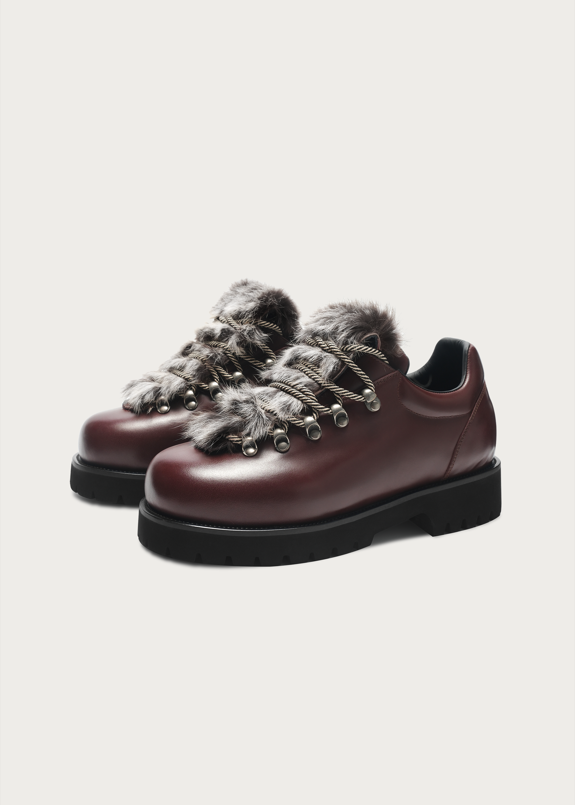 Rover Outdoor-Inspired Leather Sneakers Claret Red