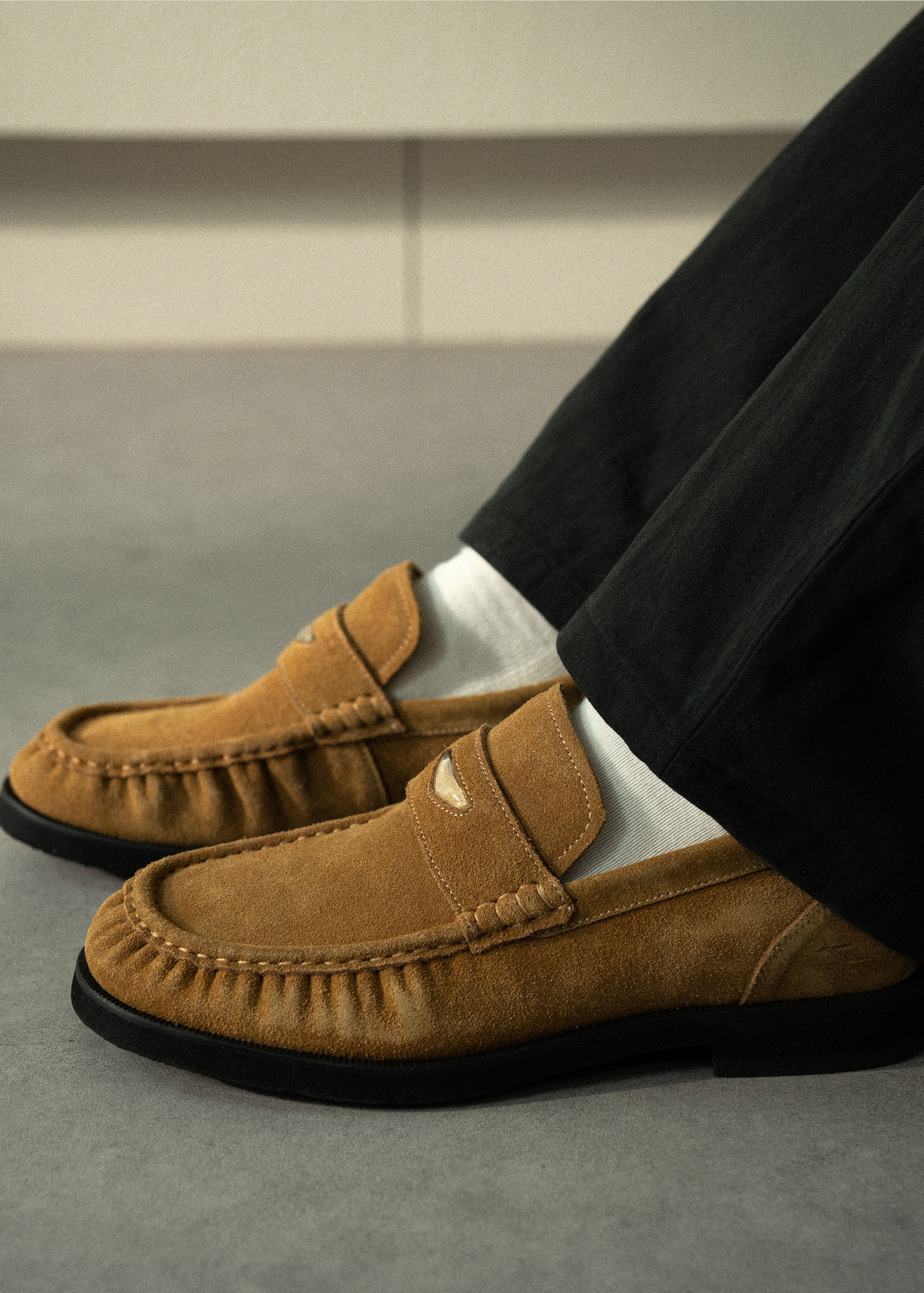 Suede Loafers Brown Khaki