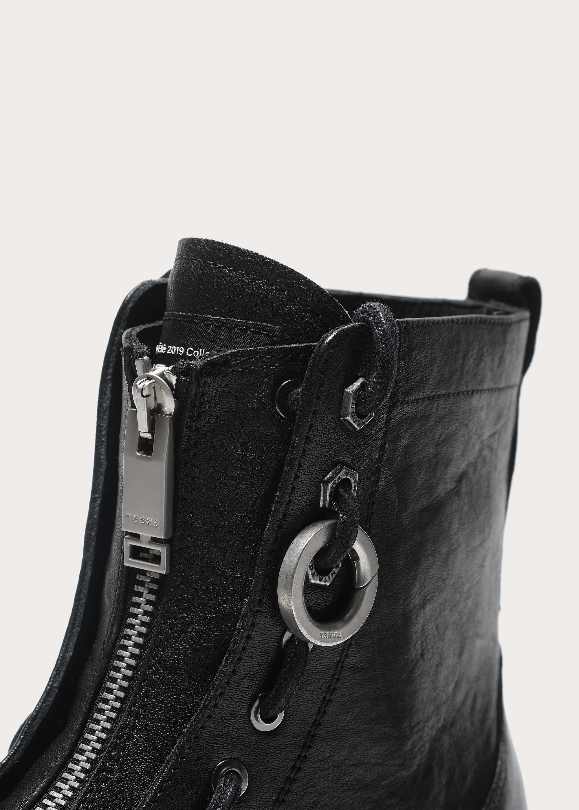 Workwear horsehide Zipper boots Black