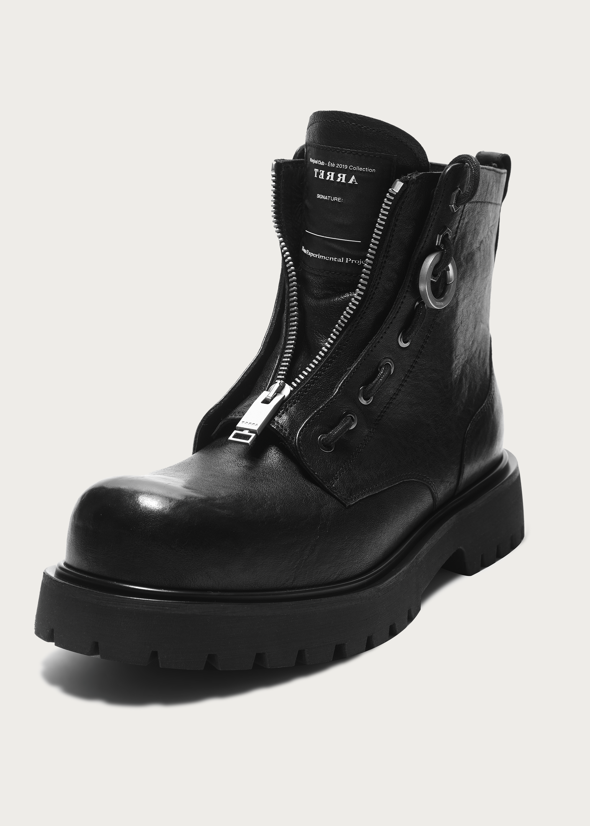 Workwear horsehide Zipper boots Black