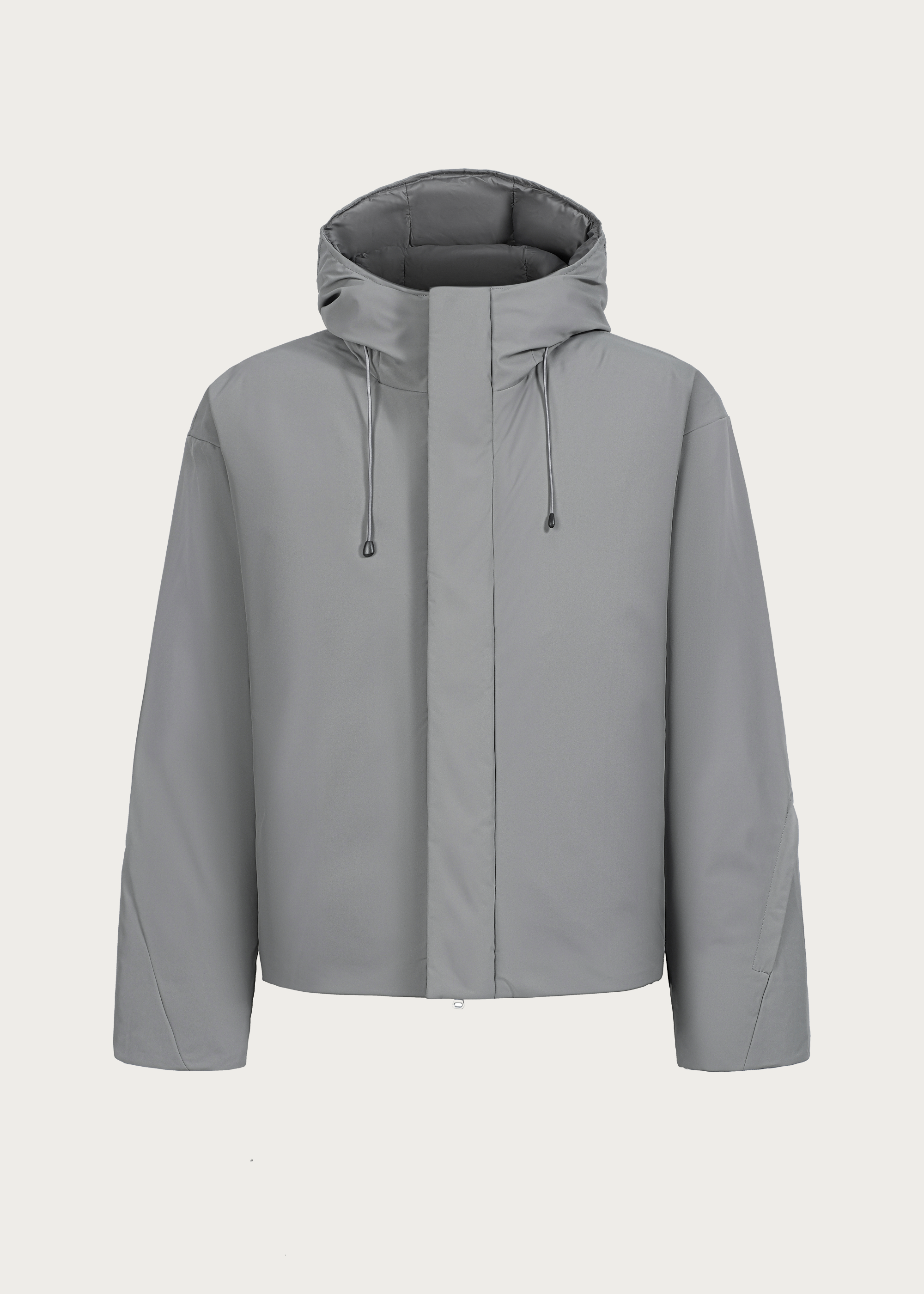 90 White duck down Hooded Down jacket Grey