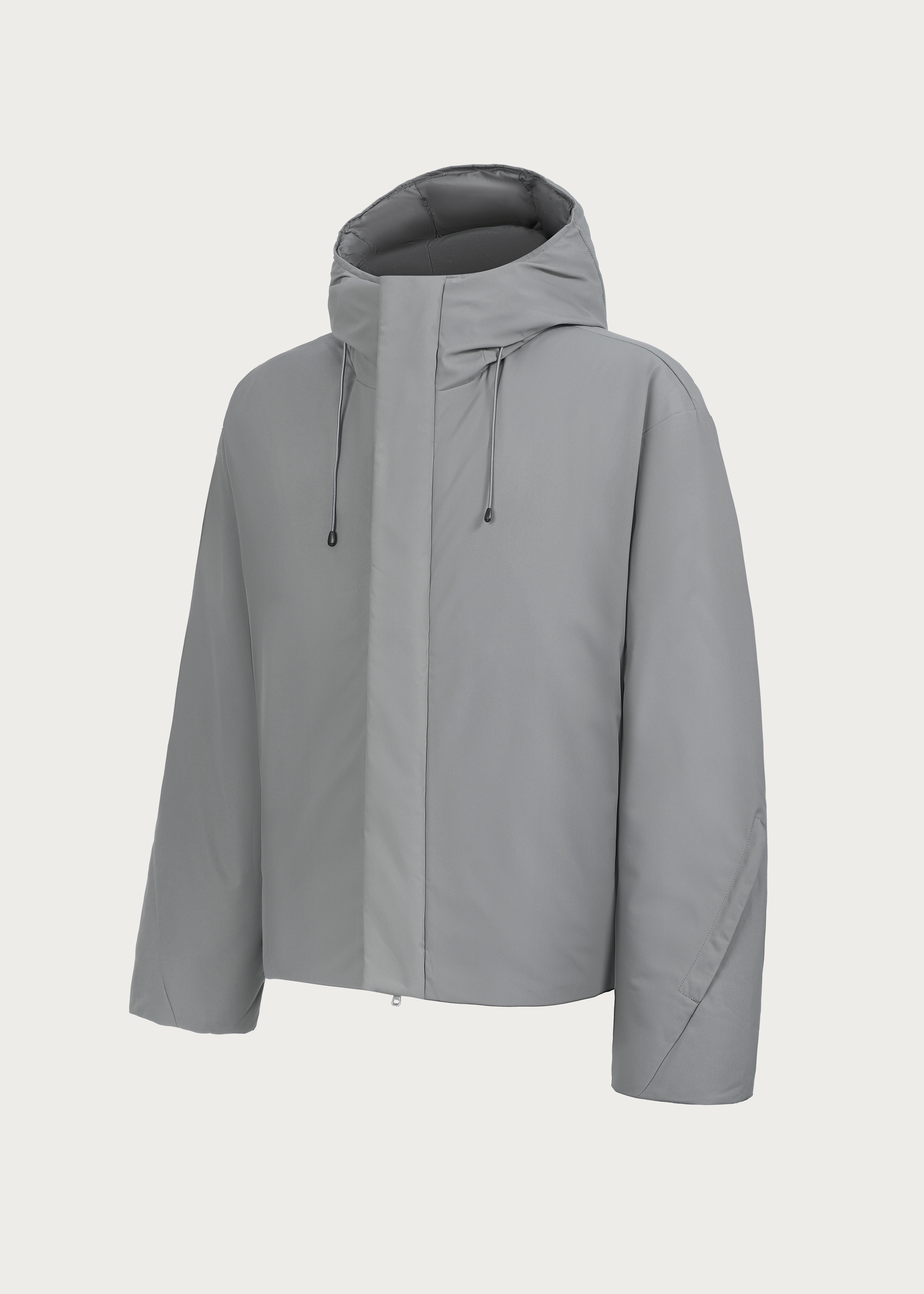 90 White duck down Hooded Down jacket Grey