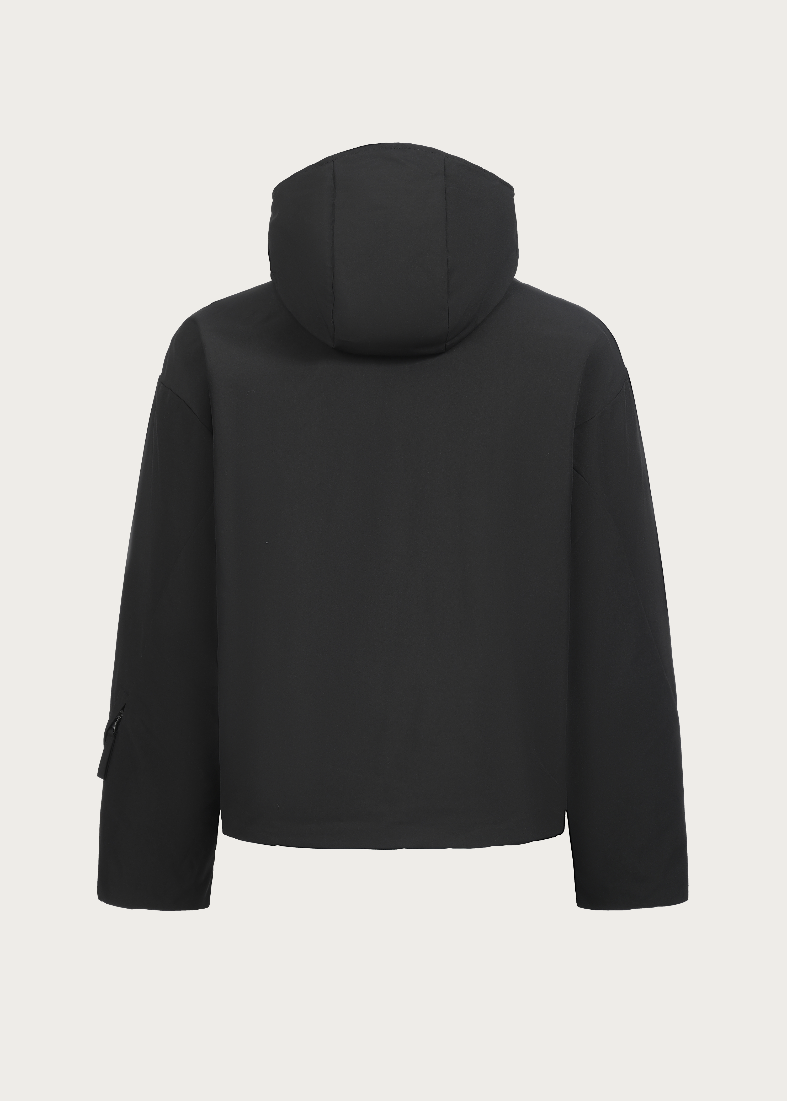 90 White duck down Hooded Down jacket Black