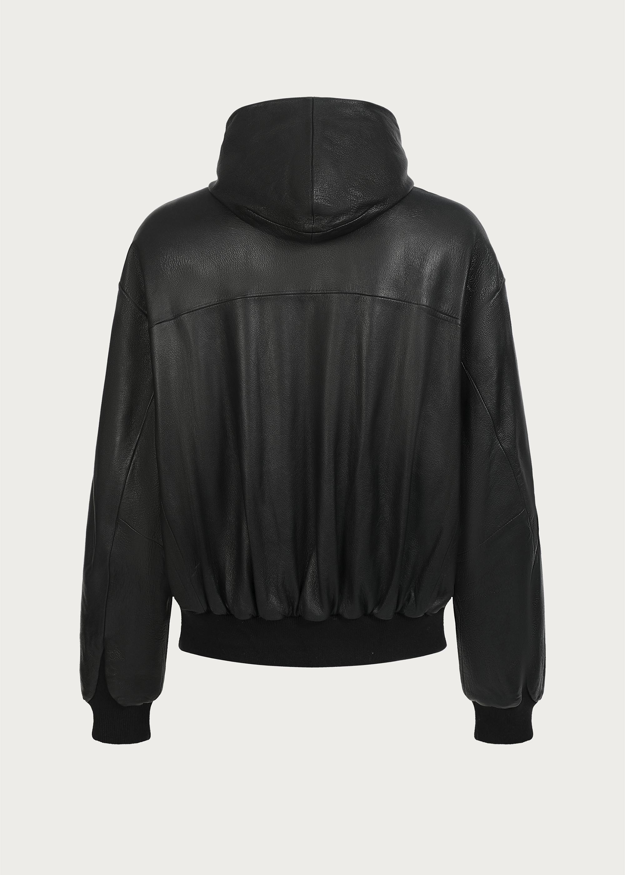 Goat-leather White-duck-down Hooded Down jacket