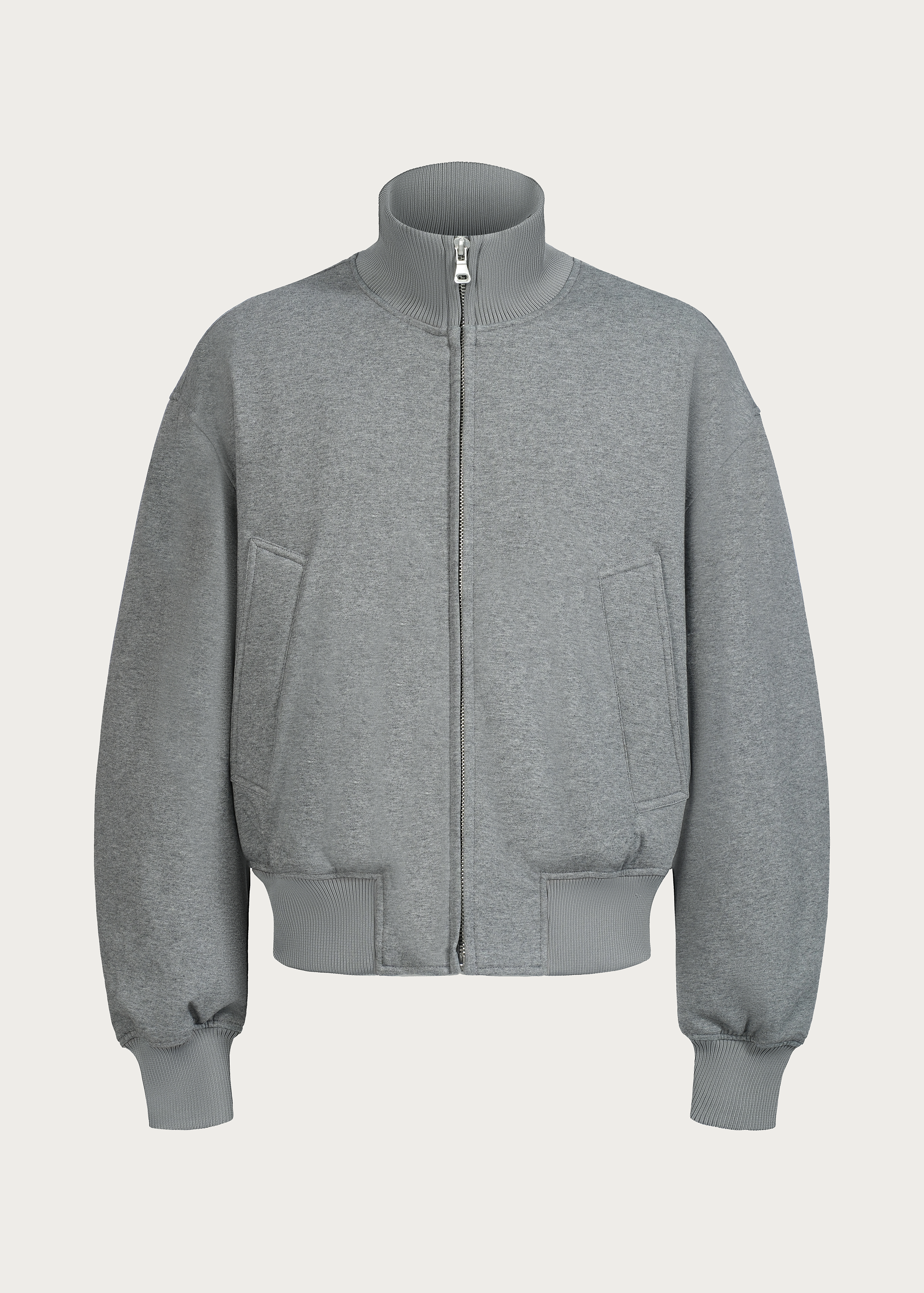 Down Jacket 90 White-Duck-Down Stand-Collar Grey