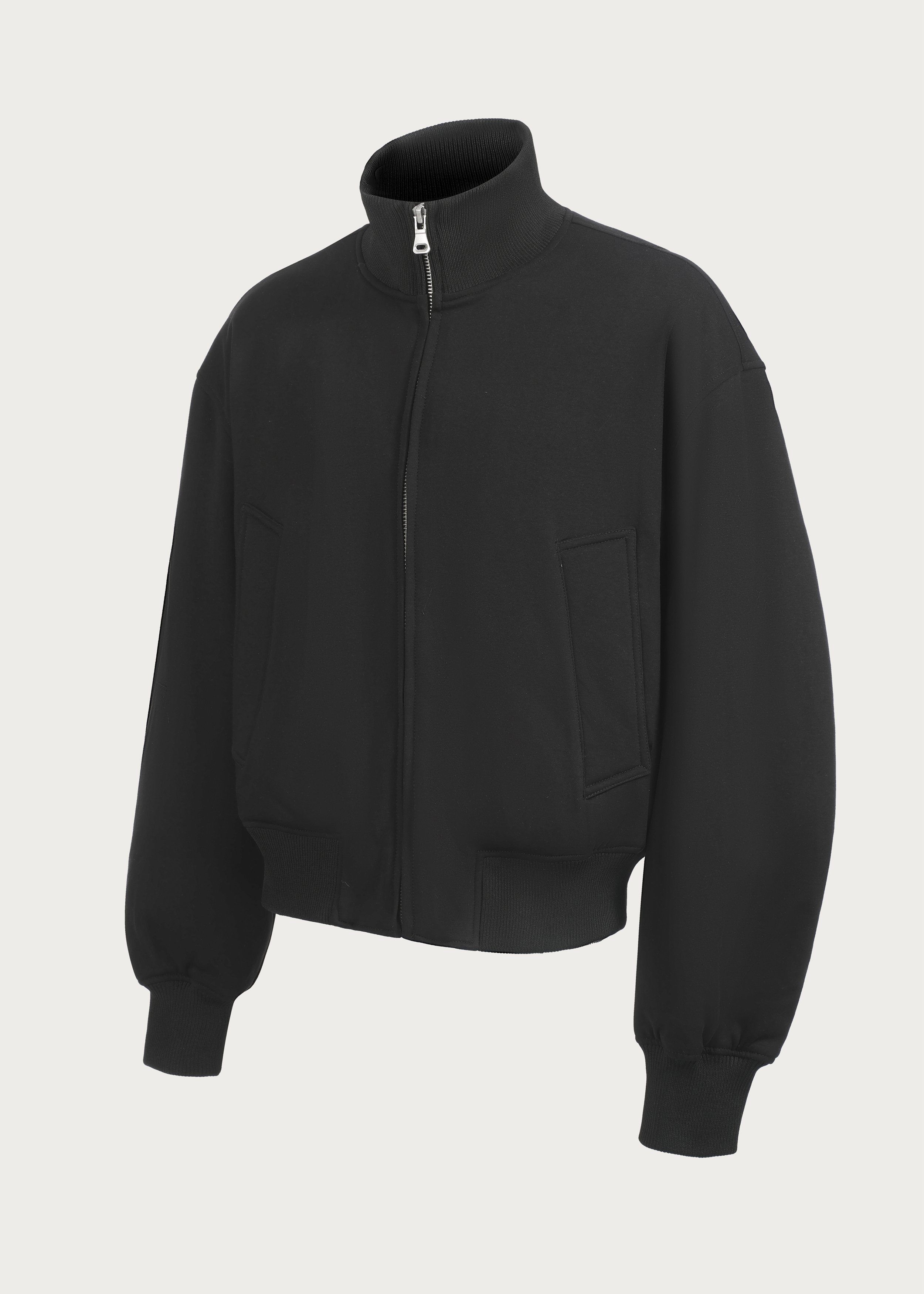 Down Jacket 90 White-Duck-Down Stand-Collar Black