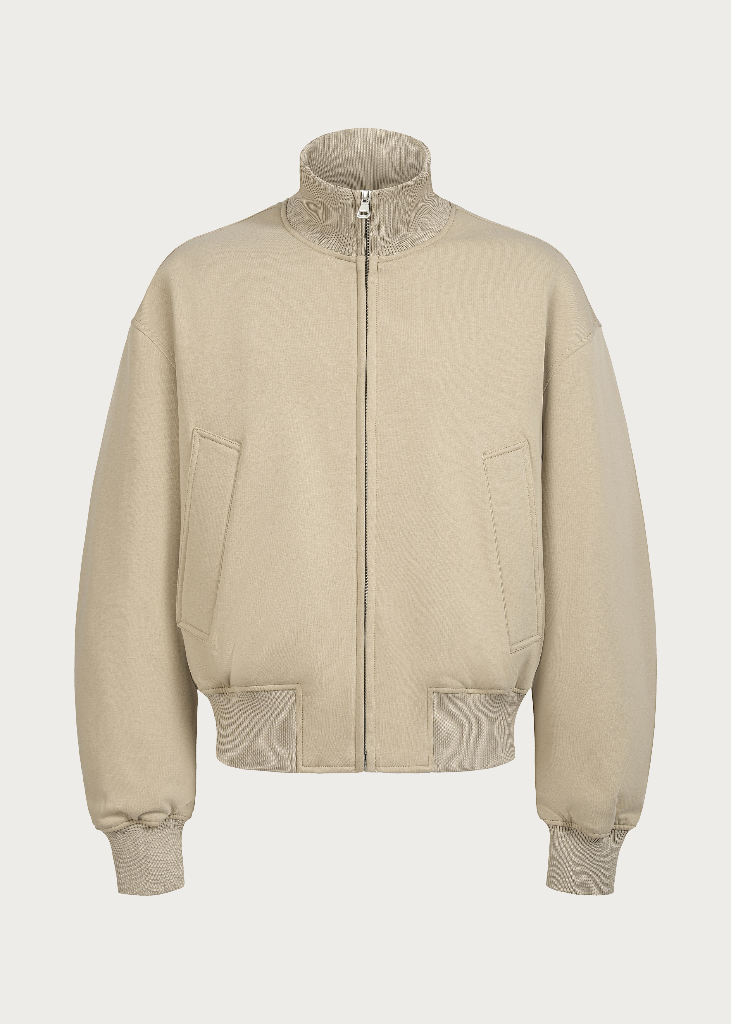 Down Jacket 90 White-Duck-Down Stand-Collar Khaki