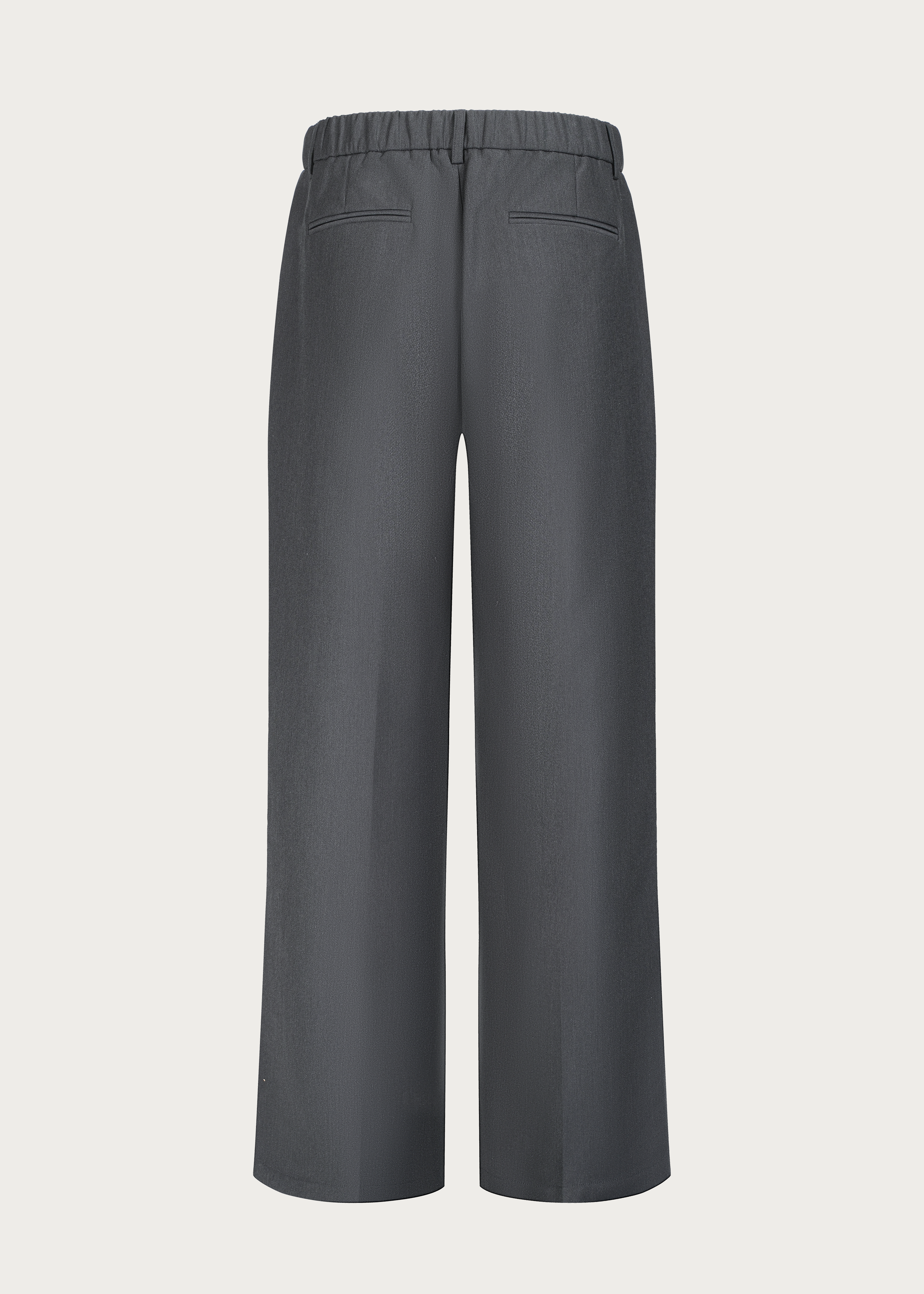 Three-Dimensional Cutting Rope-decorated Straight-leg Trousers Grey