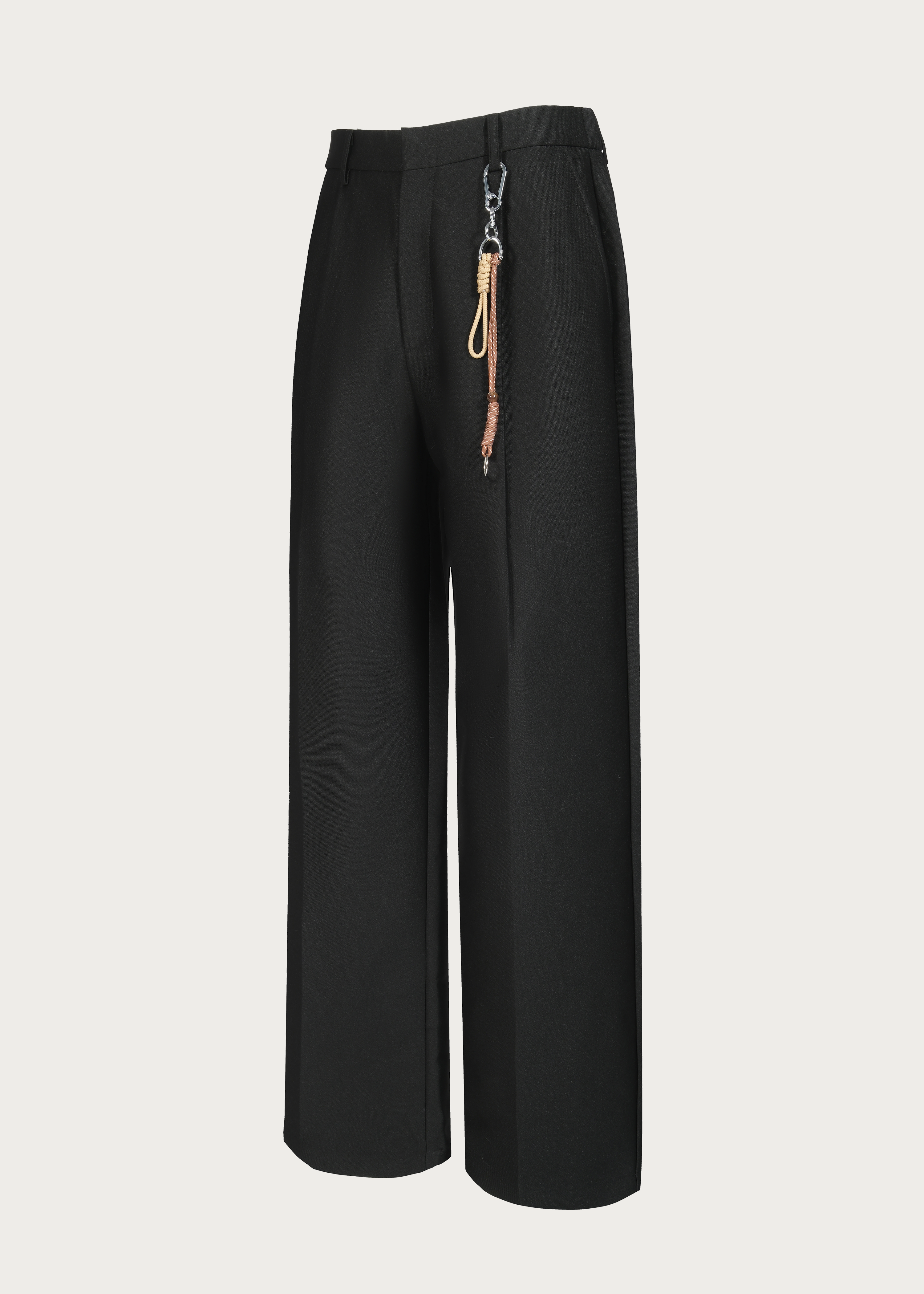 Three-Dimensional Cutting Rope-decorated Straight-leg Trousers