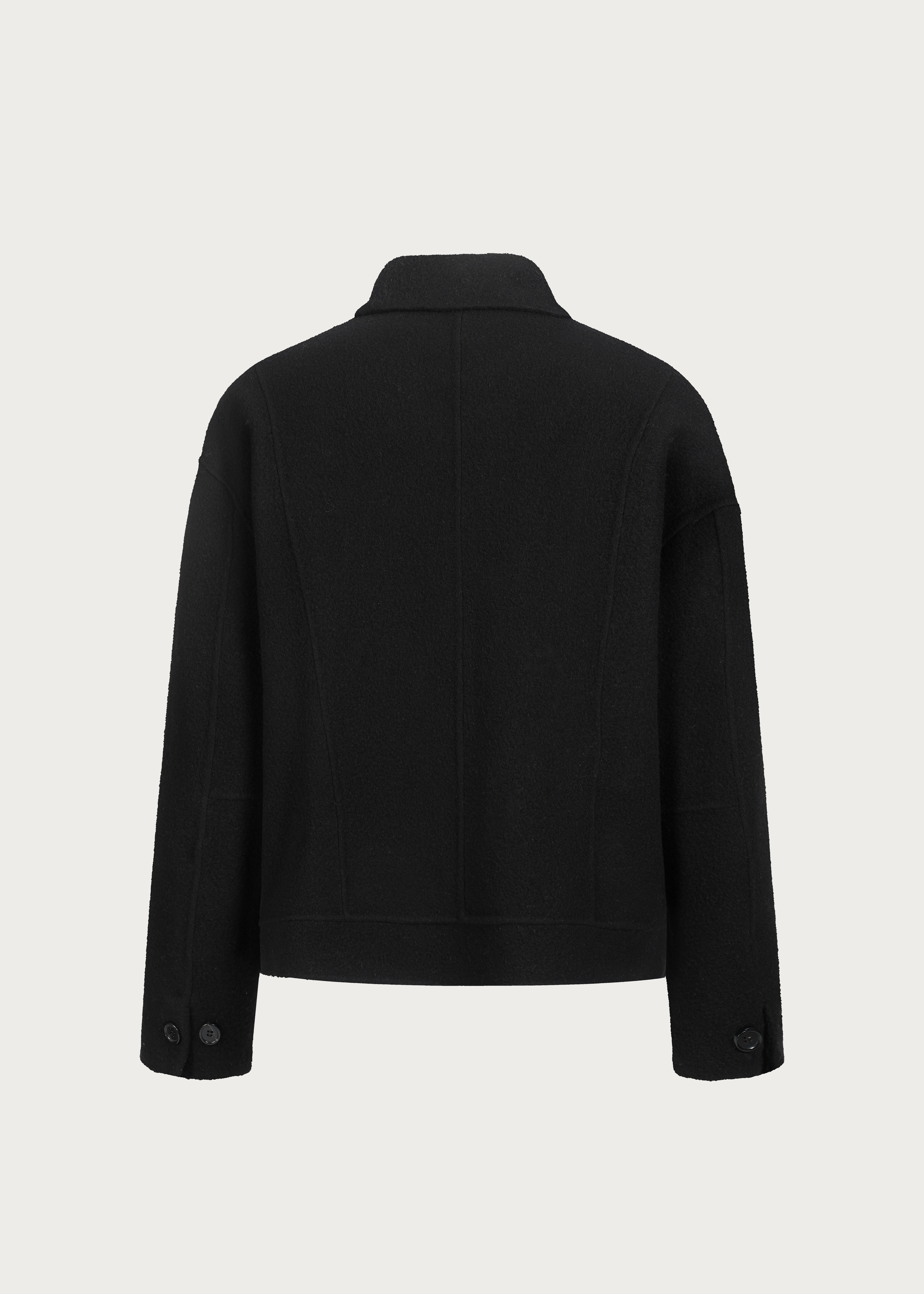 100% Wool Double-sided woolen Jacket Coat Black