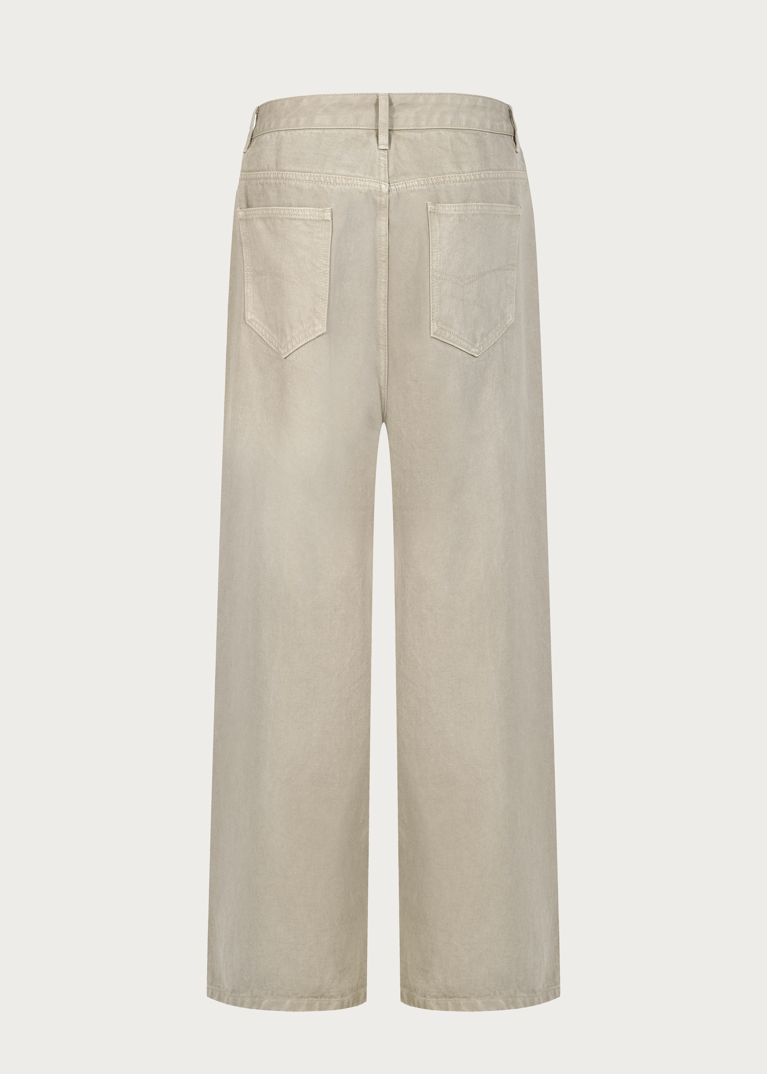 Washed Straight-Leg Pants Light Khaki