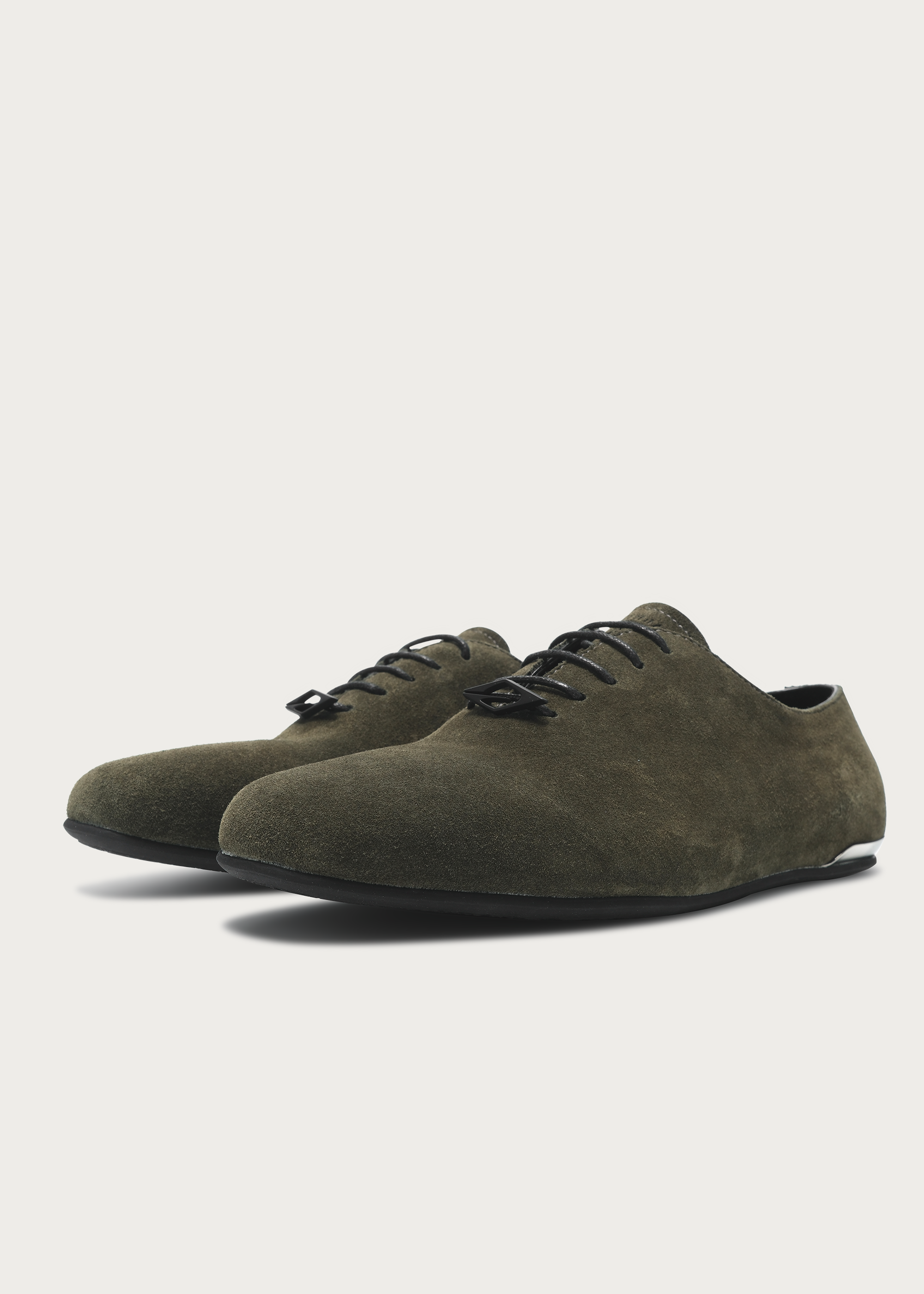 Leather shoes Thin-soled Suede Army green