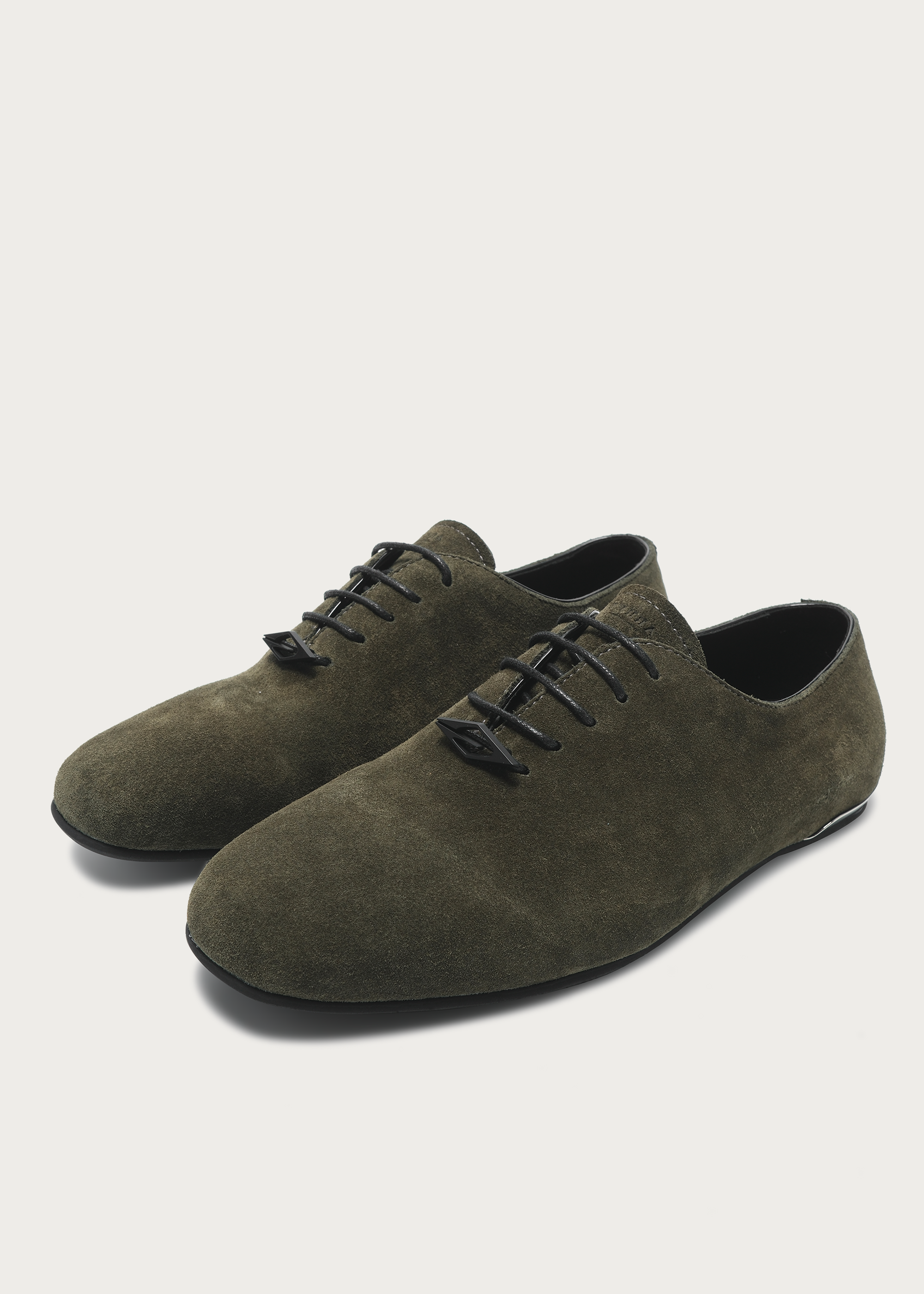 Leather shoes Thin-soled Suede Army green