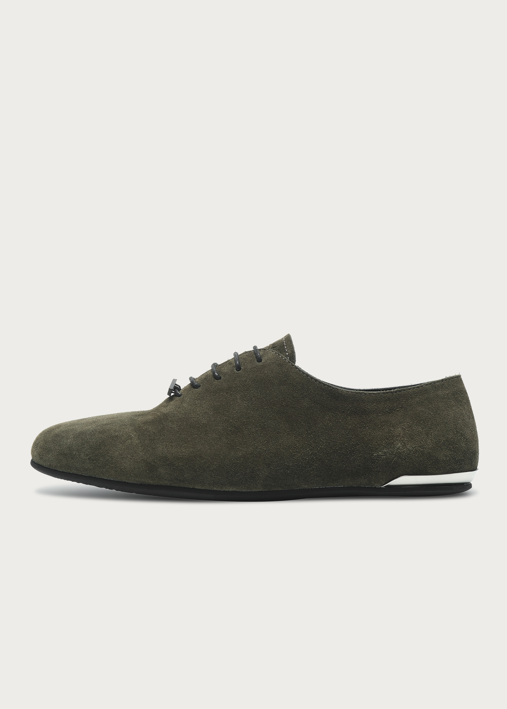 Leather shoes Thin-soled Suede Army green