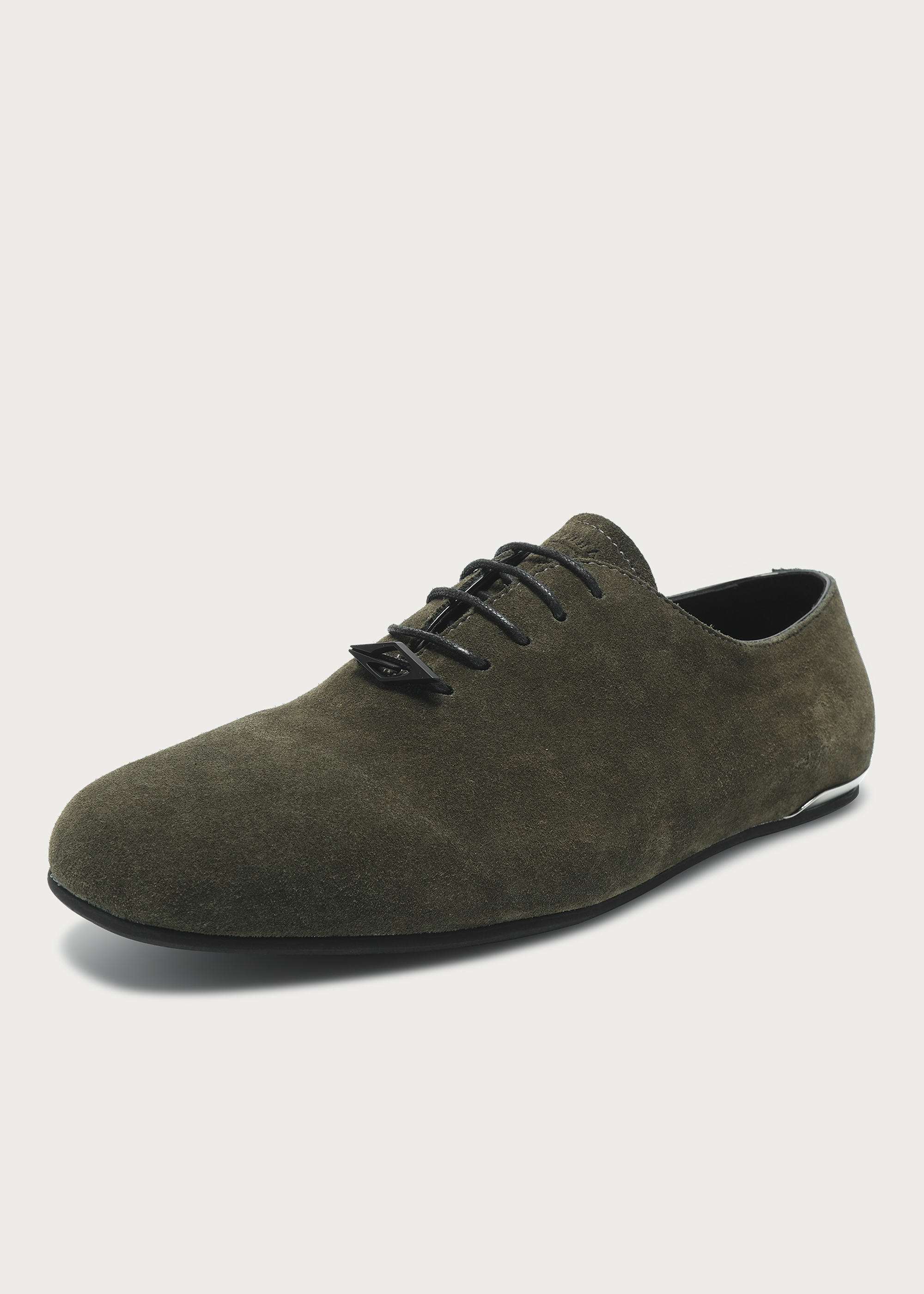 Leather shoes Thin-soled Suede Army green