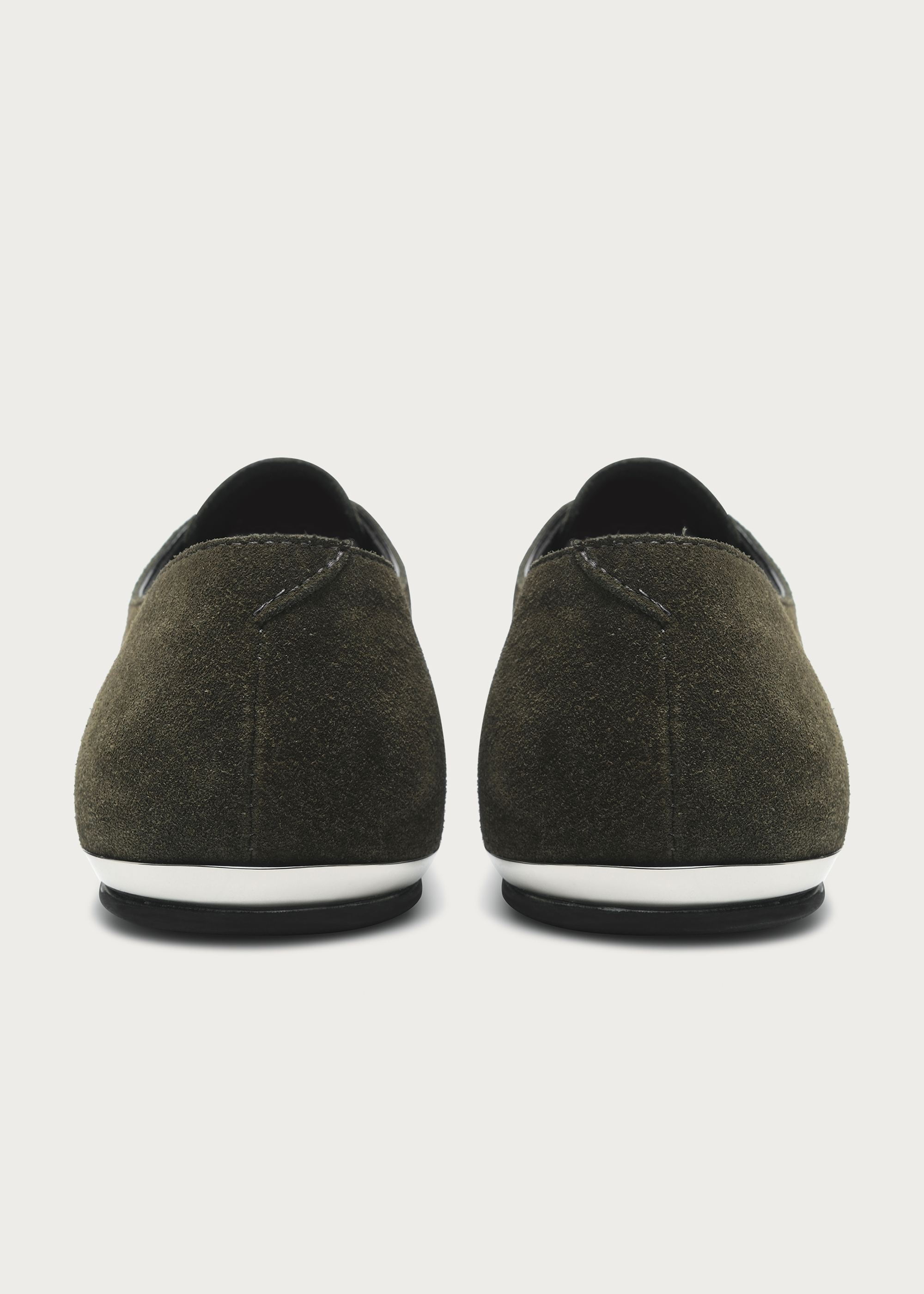 Leather shoes Thin-soled Suede Army green