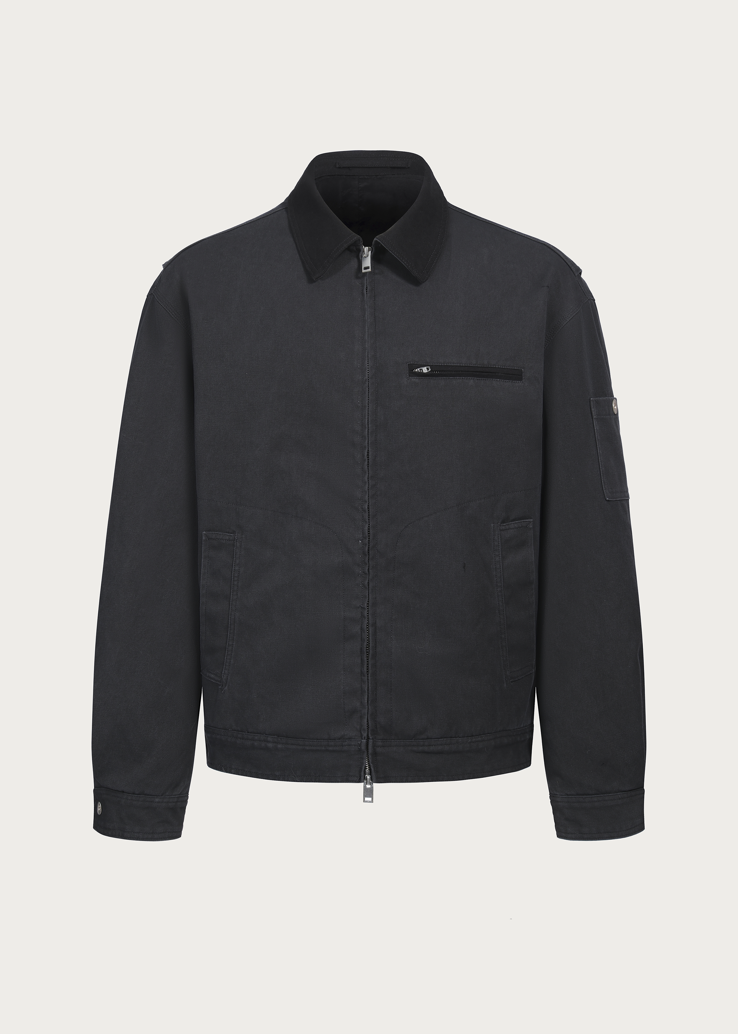 Jacket color-blocking Cotton Coat Black