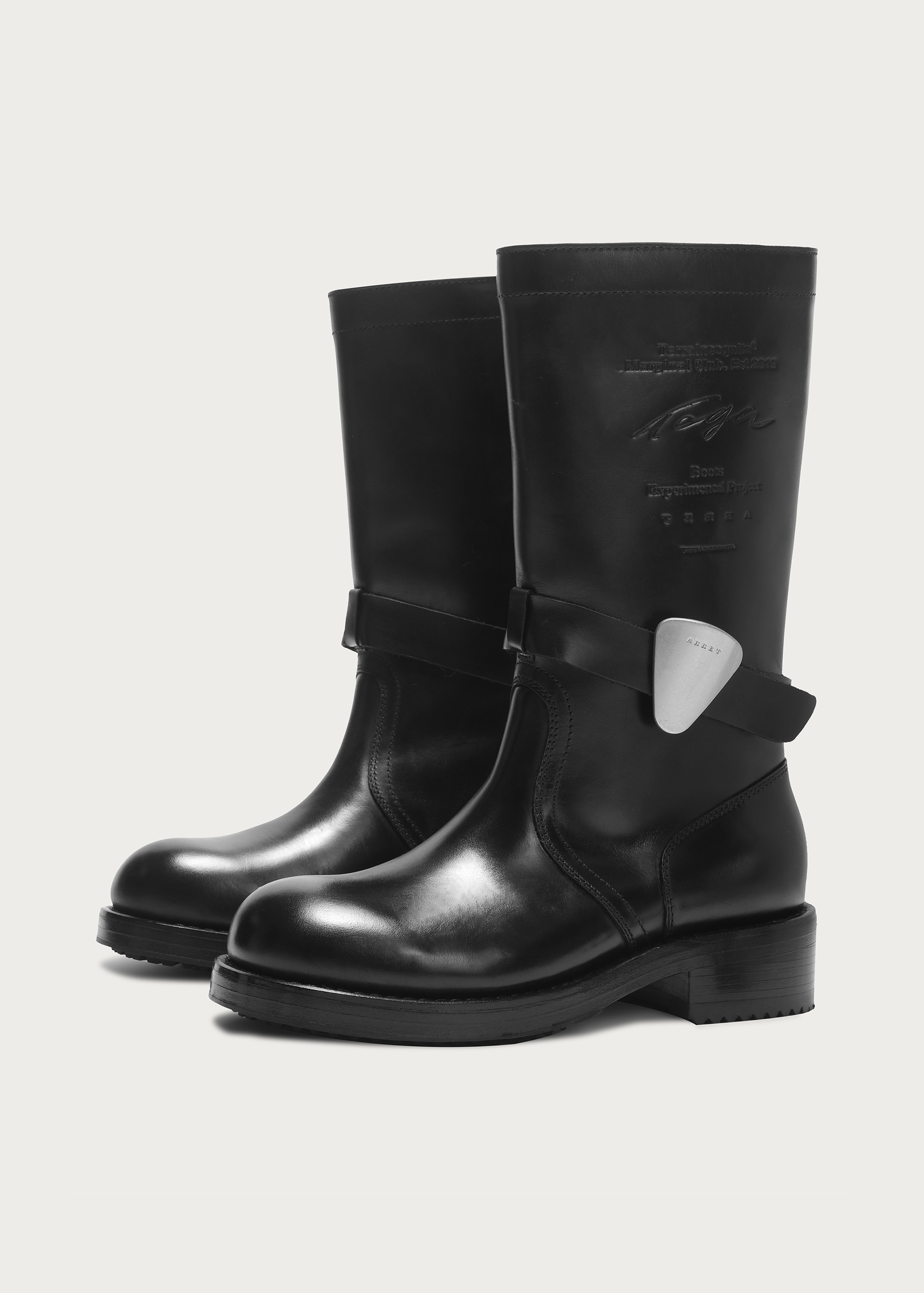 Leather Mid-Calf Boots